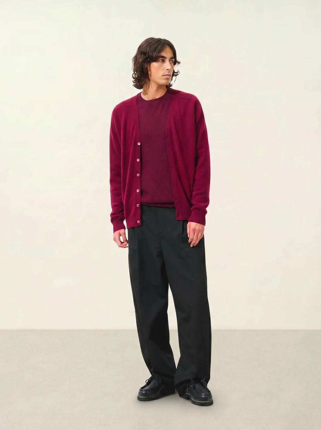 PIPA strickjacke v-ausschnitt bordeaux