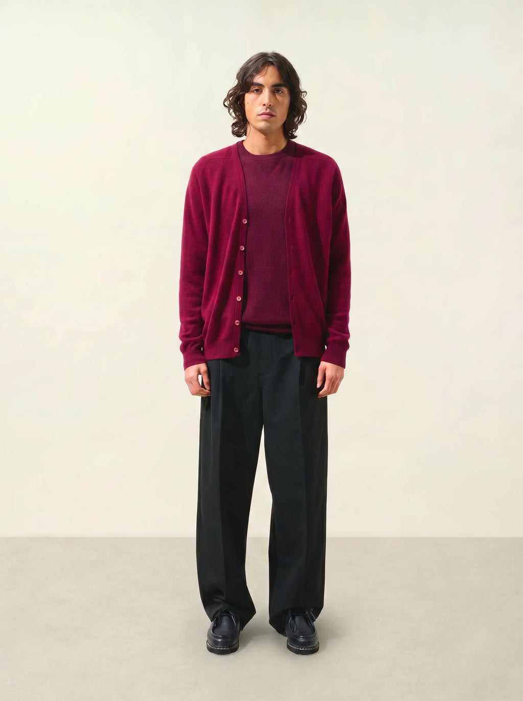 PIPA strickjacke v-ausschnitt bordeaux