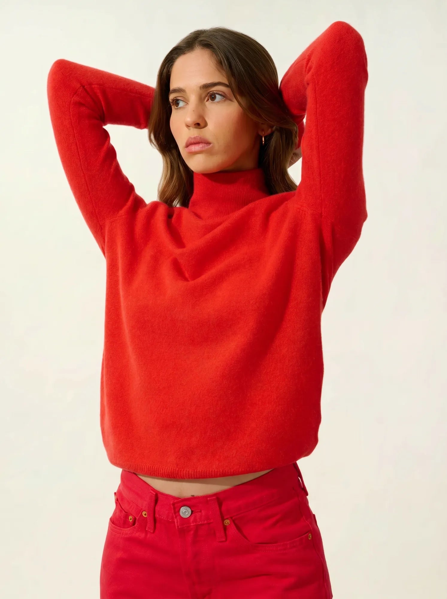 EILEEN pull col montant tomate