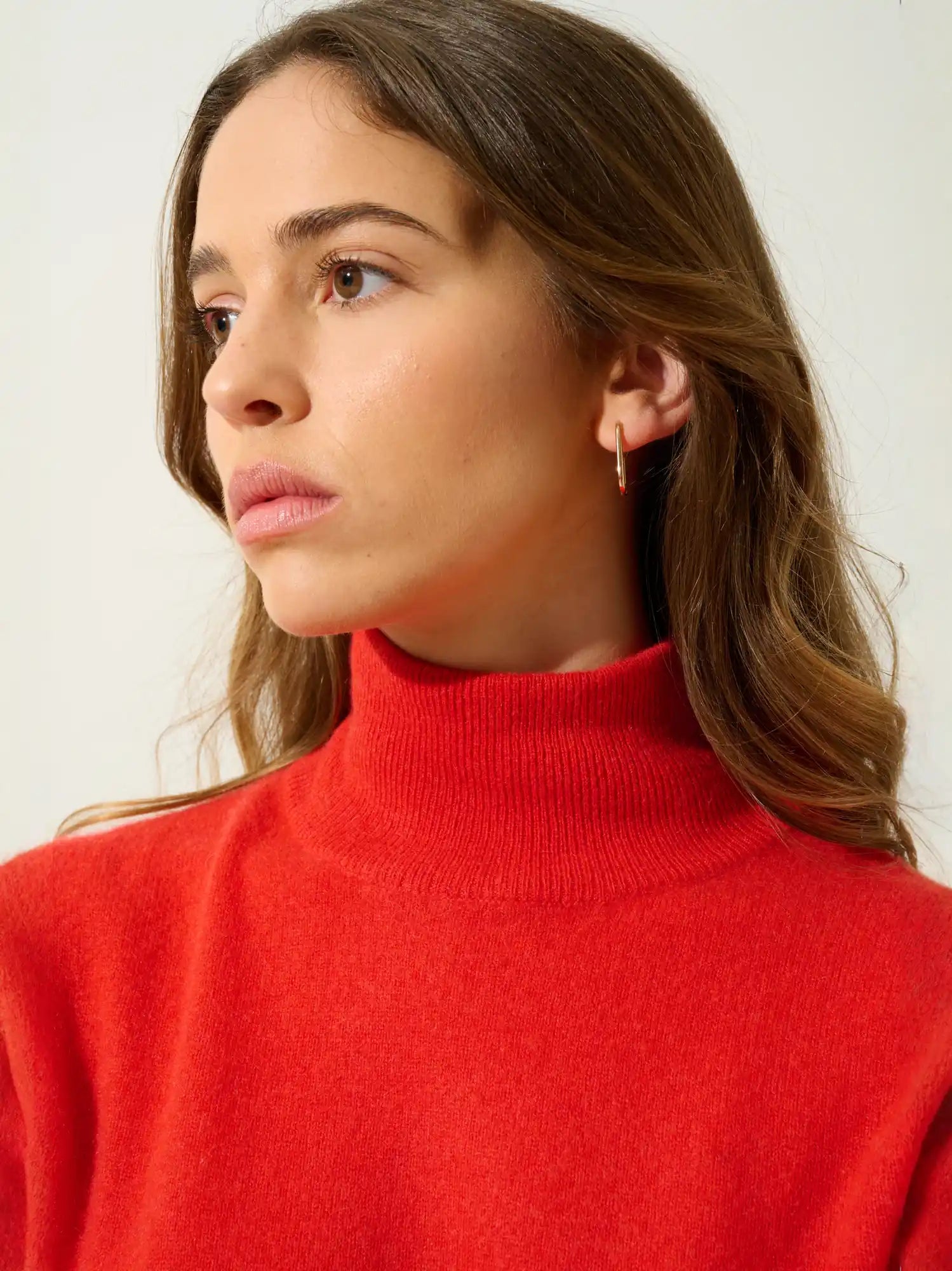 EILEEN pull col montant tomate