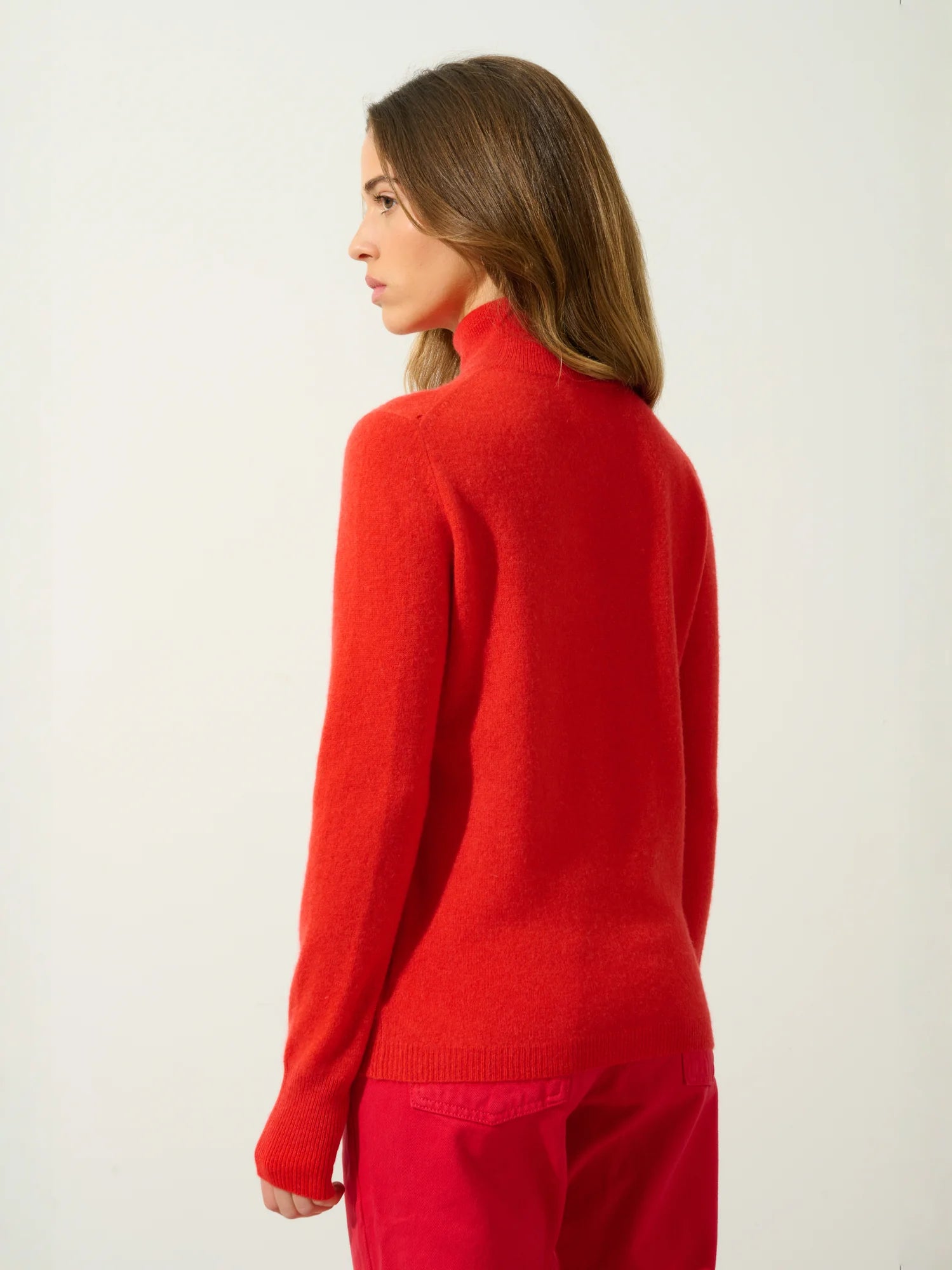 EILEEN pull col montant tomate