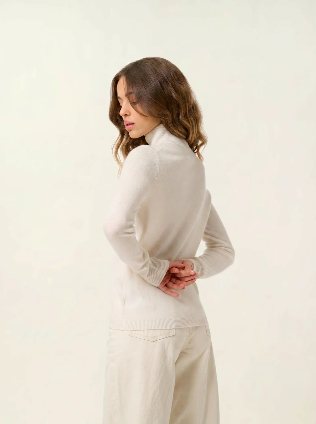 EILEEN pull col montant ivoire