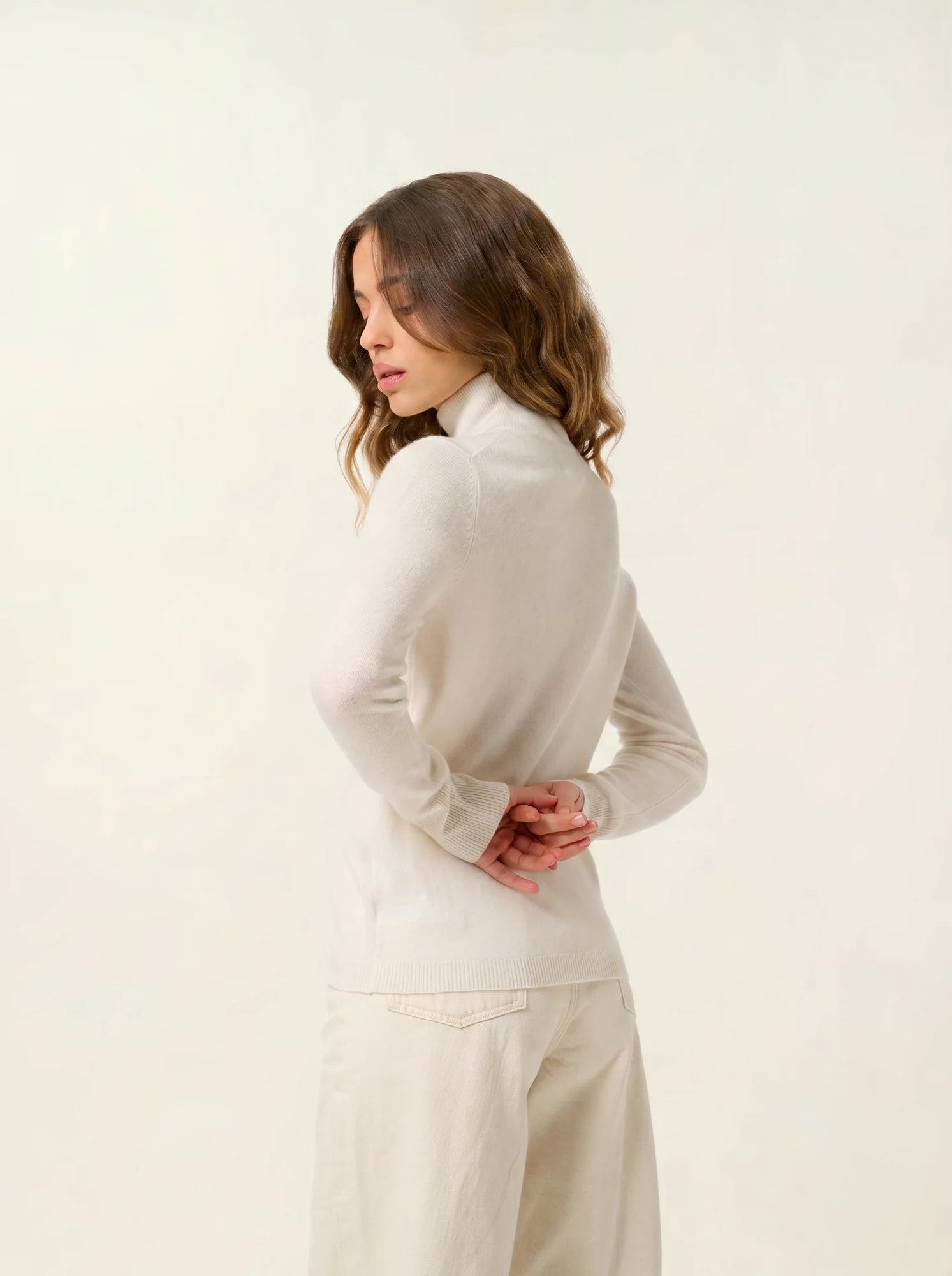 EILEEN pull col montant ivoire