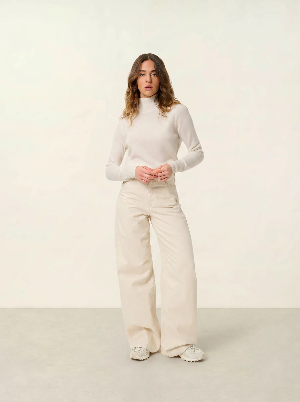 EILEEN pull col montant ivoire