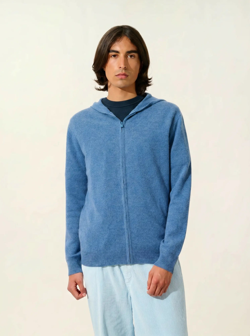 NEURRE vest zipped hooded denim blue