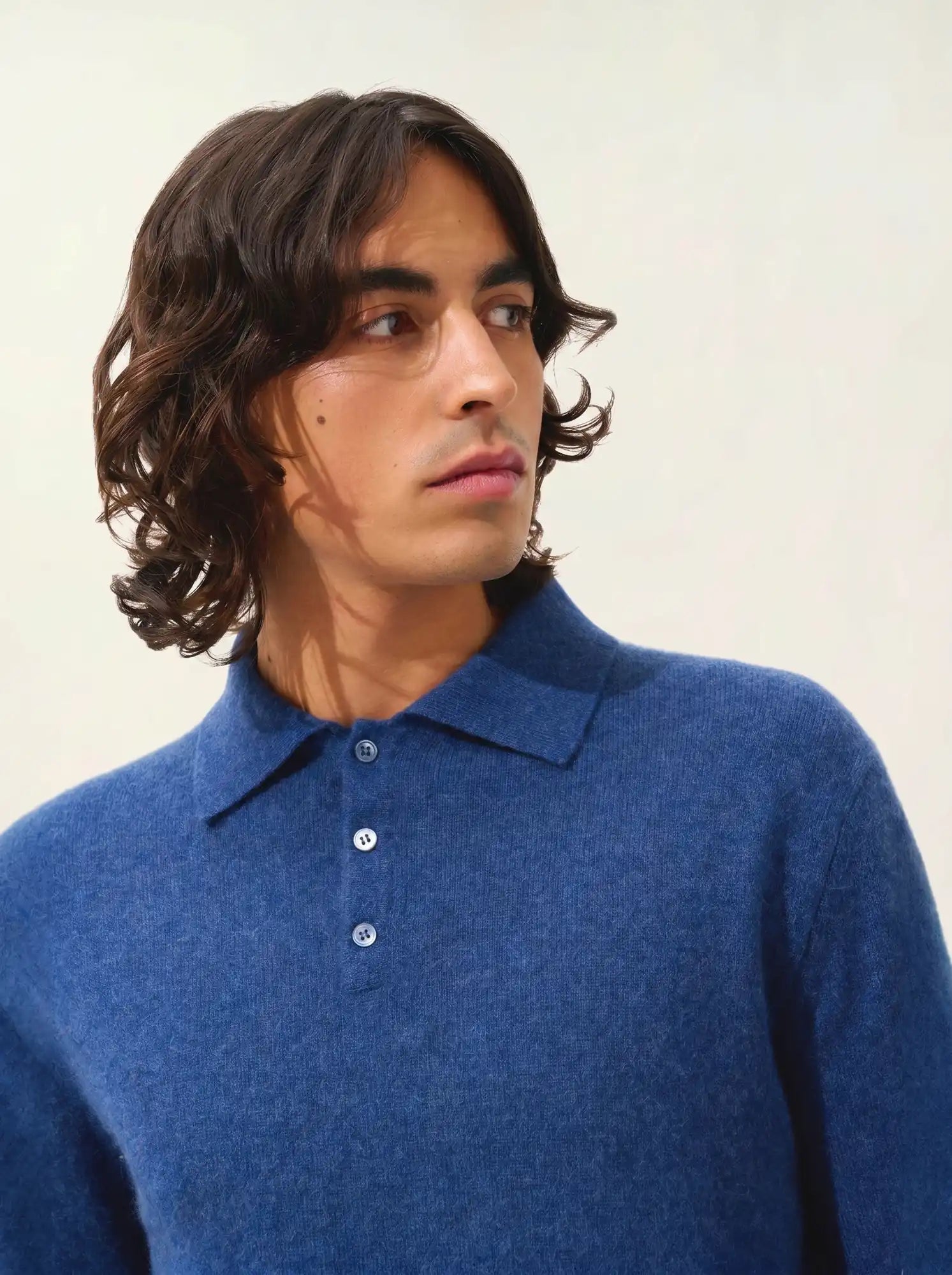 CHARVET poloshirt langarm océan meliert