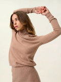 EILEEN pullover stehkragen camel meliert