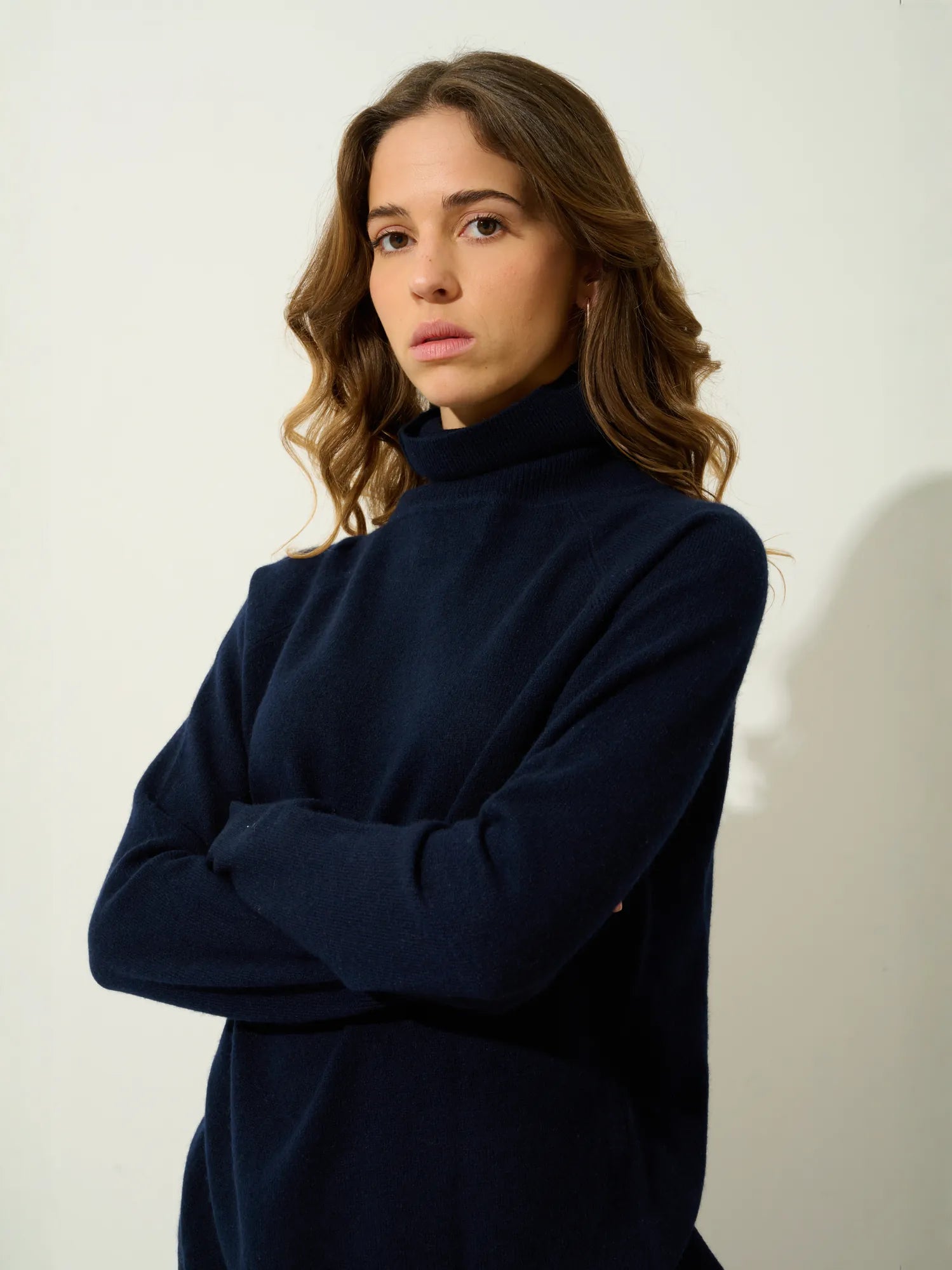 MADELINE pull col roulé bleu marine