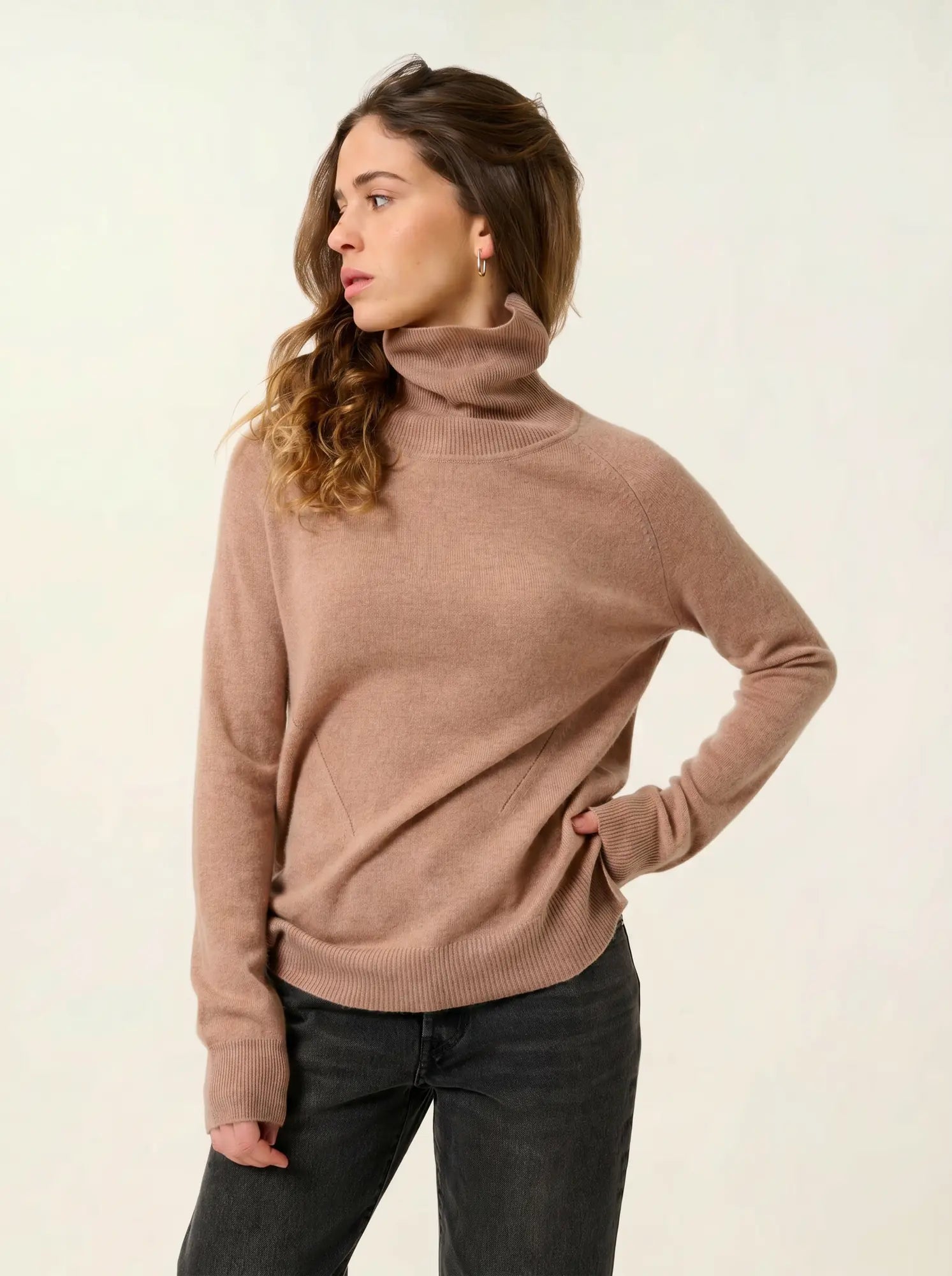MADELINE sweater turtleneck heather camel