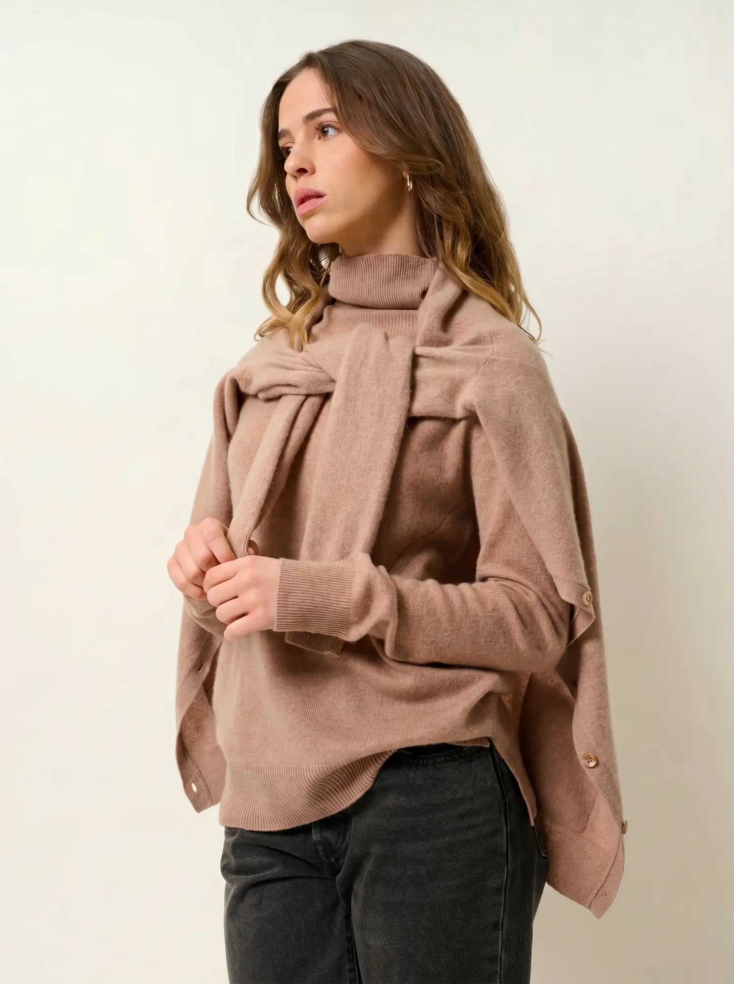 MADELINE sweater turtleneck heather camel