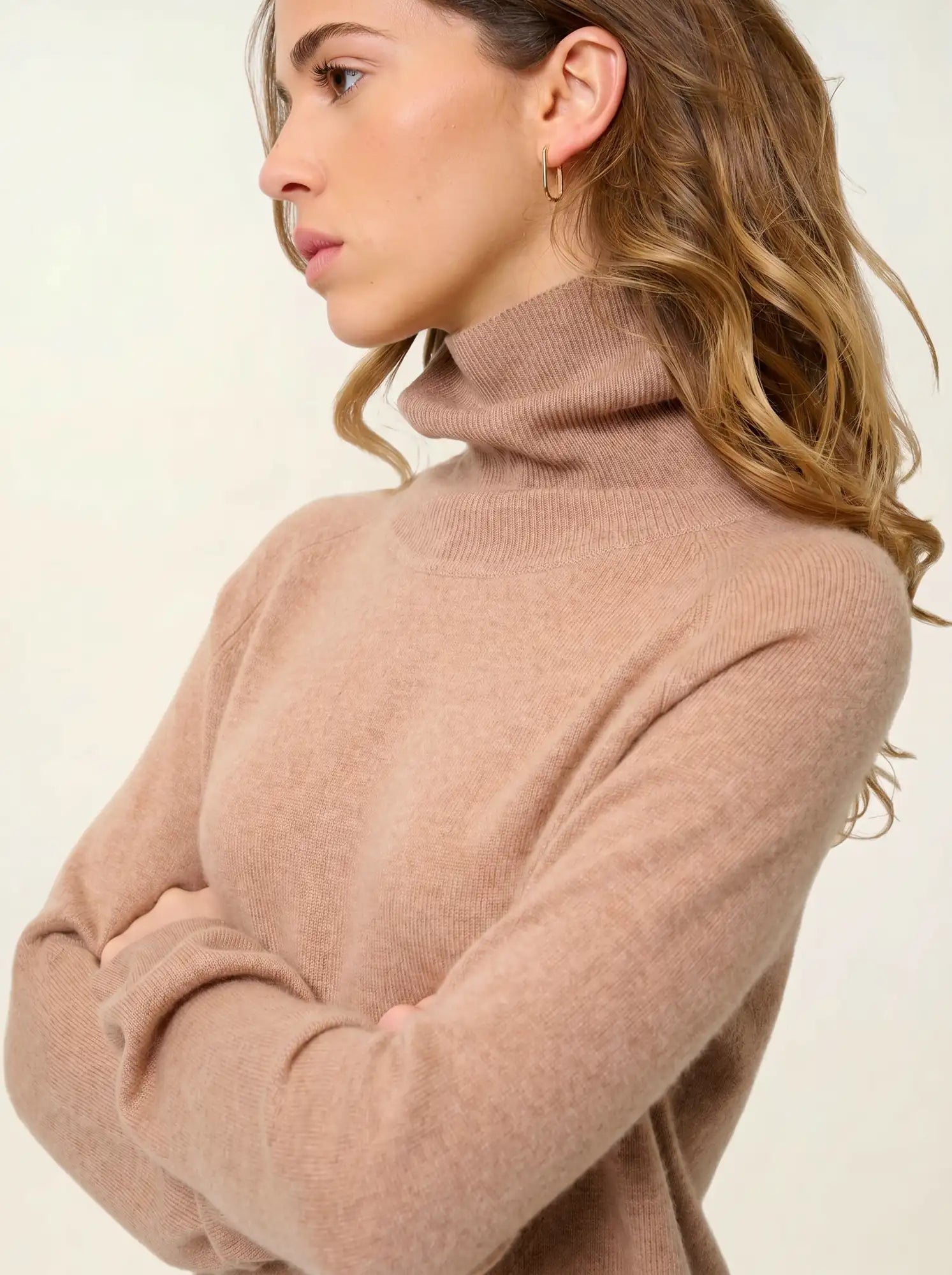 MADELINE sweater turtleneck heather camel