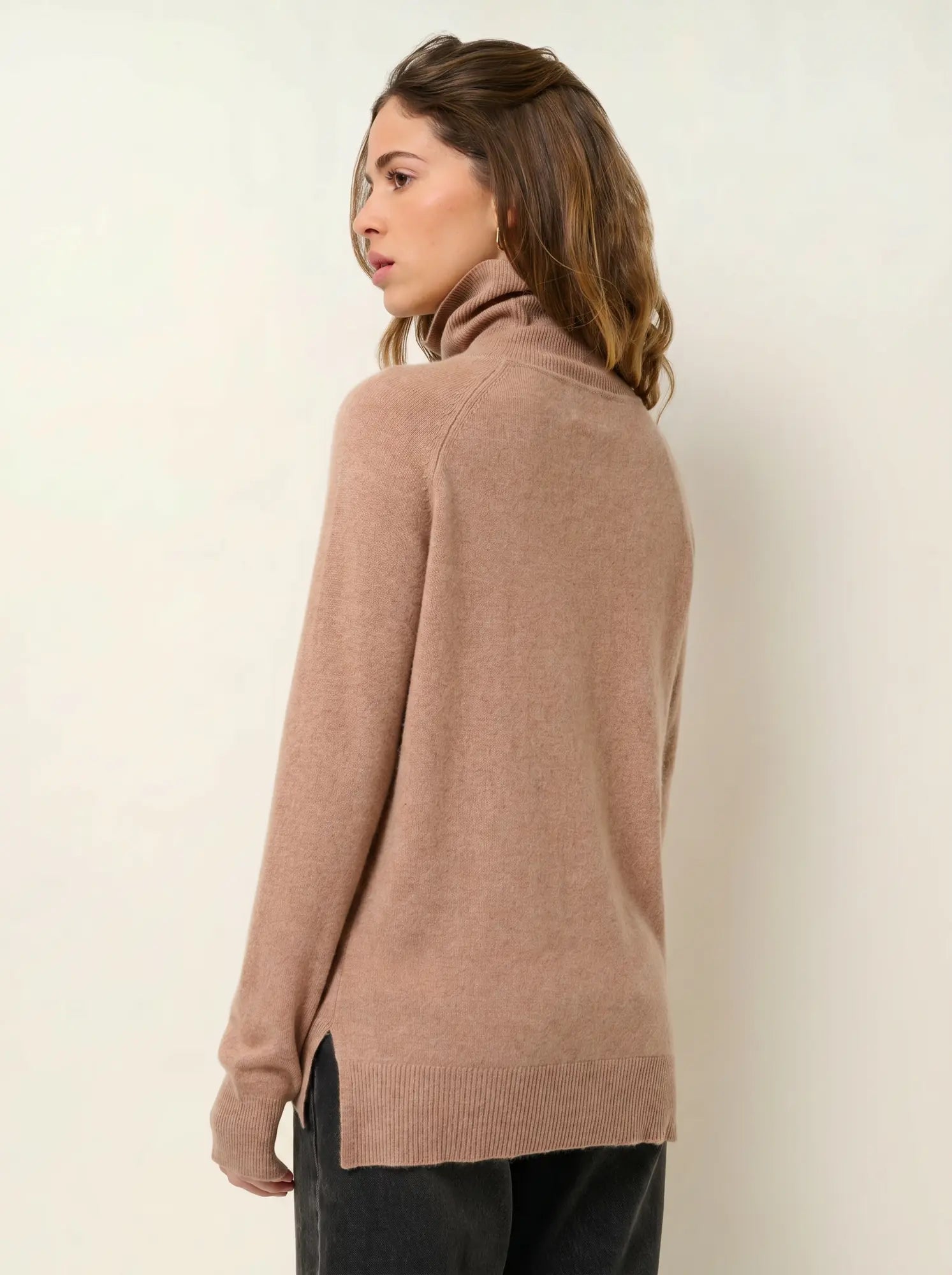 MADELINE pullover rollkragen camel meliert