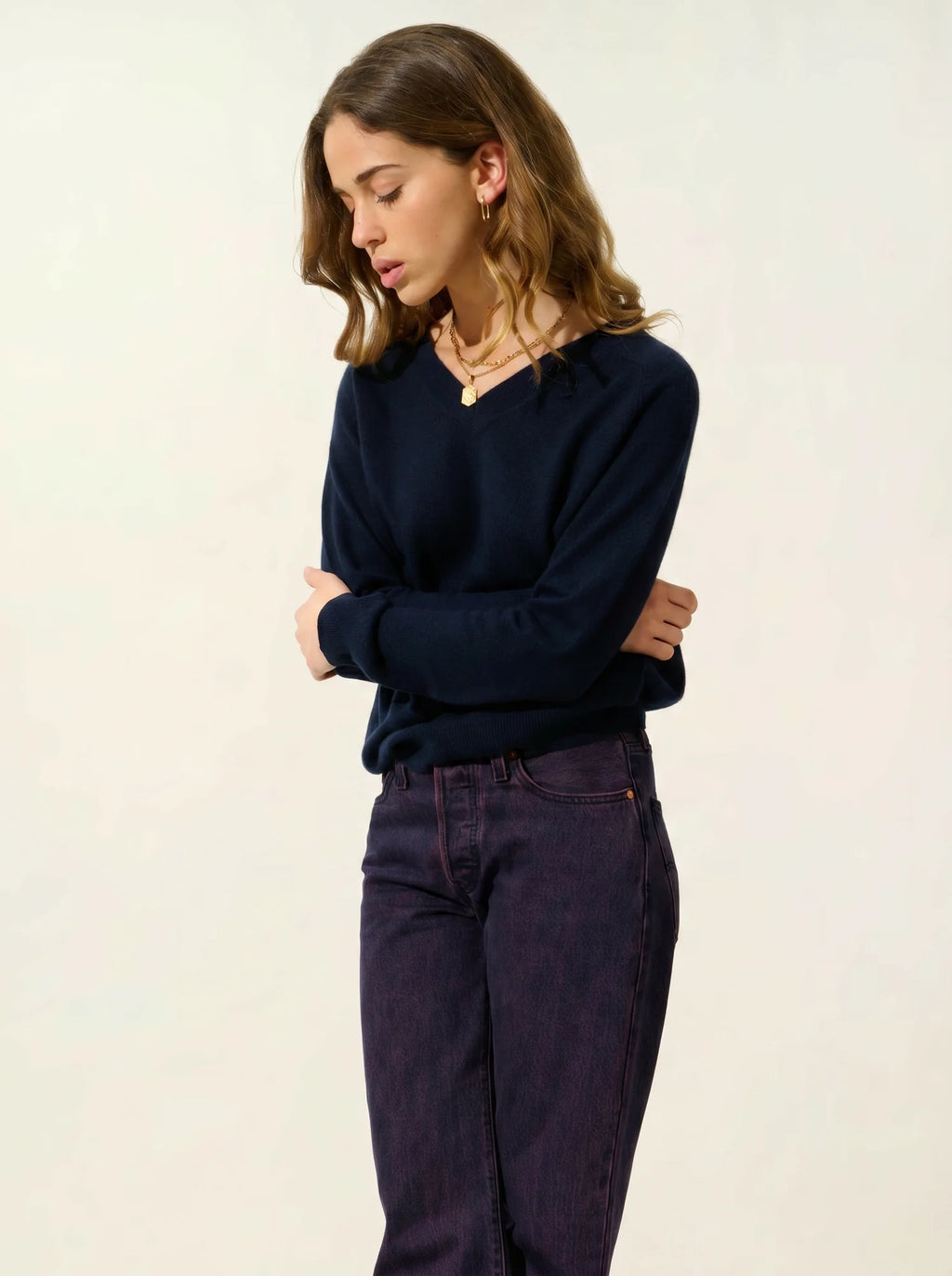 SAVANNAH pullover v-ausschnitt marineblau