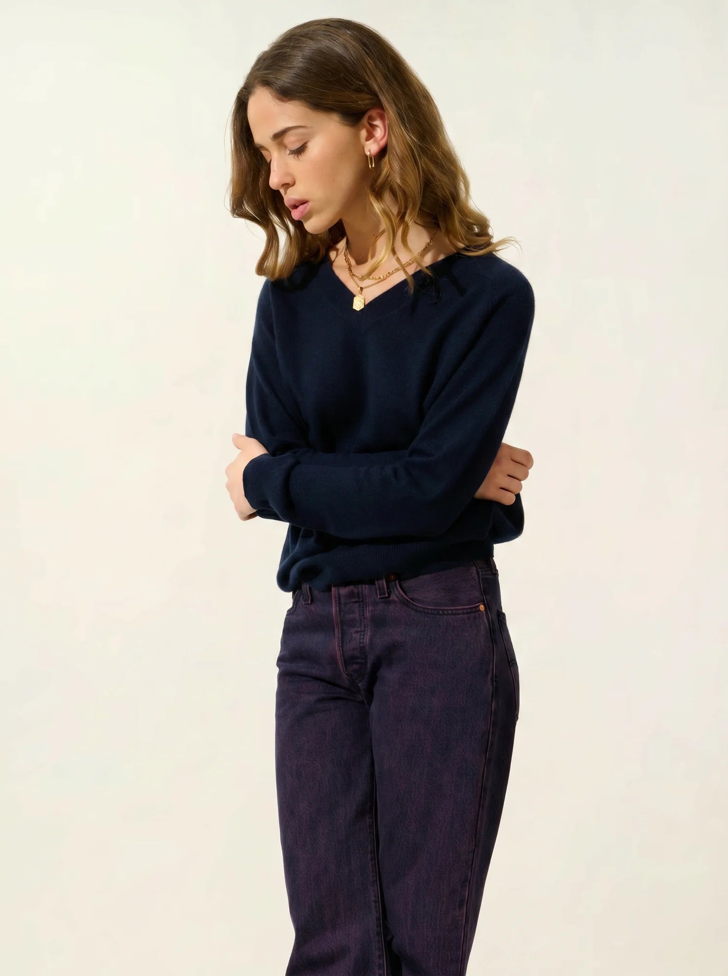 SAVANNAH pullover v-ausschnitt marineblau