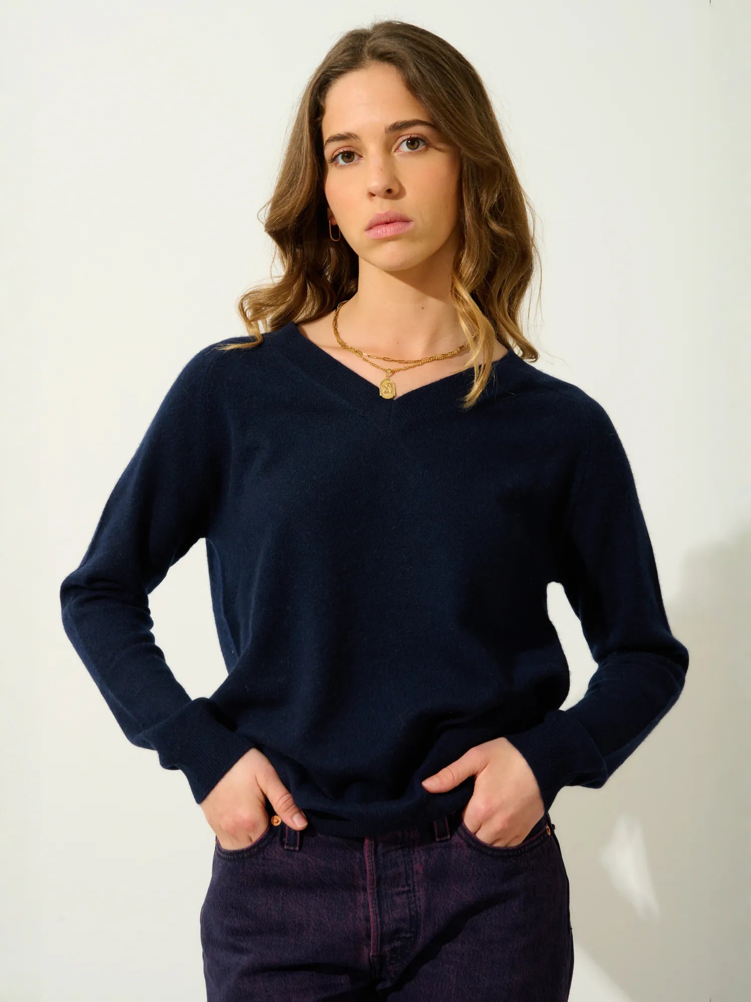 SAVANNAH pullover v-ausschnitt marineblau