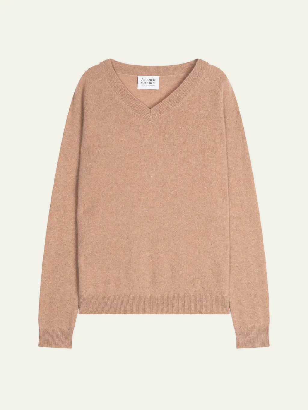 SAVANNAH Pullover V-Ausschnitt Camel meliert