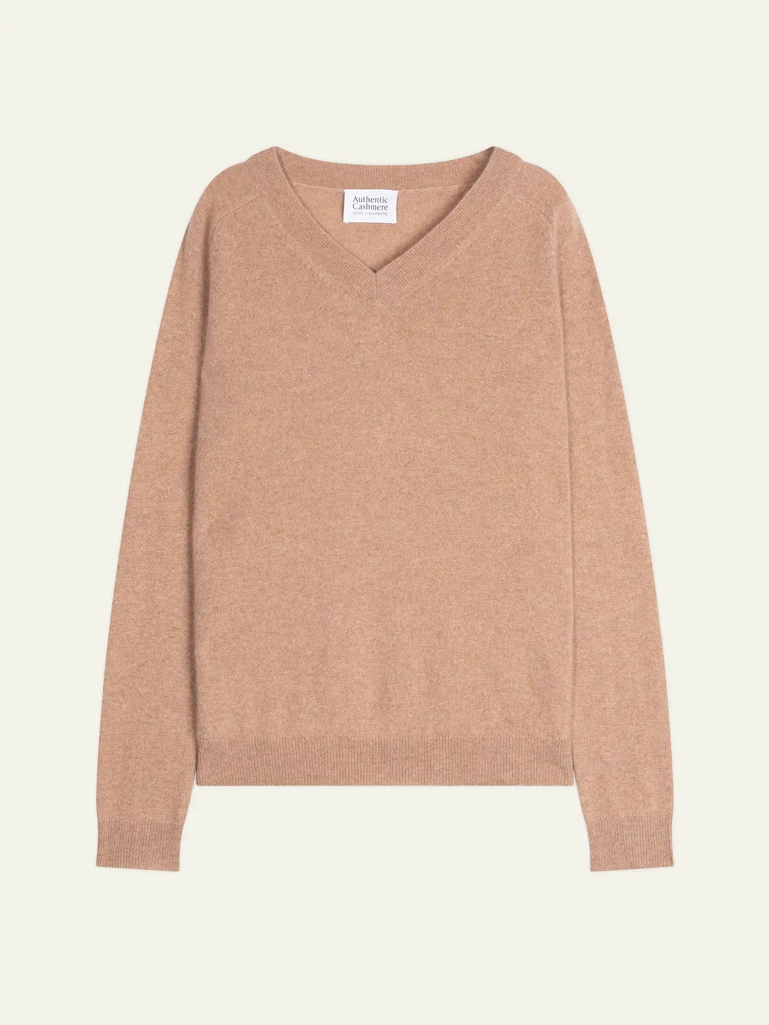 SAVANNAH sweater v-neck heather camel