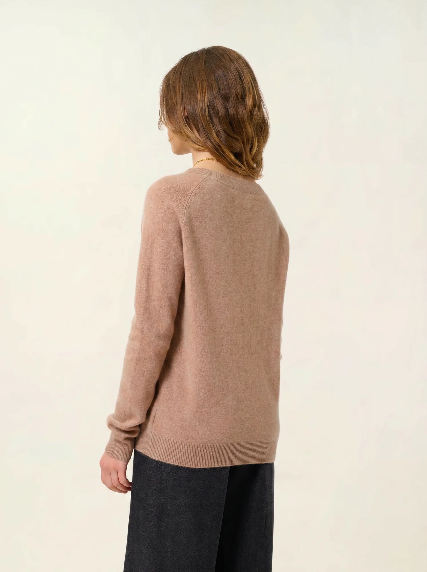 SAVANNAH sweater v-neck heather camel