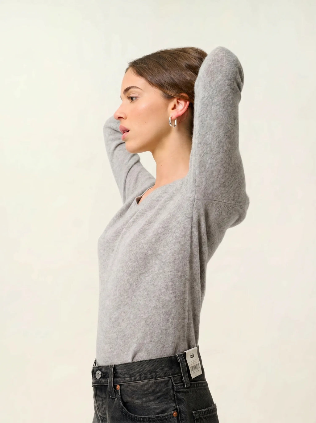 SAVANNAH pullover v-ausschnitt wolke meliert