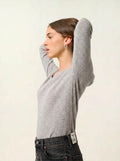 SAVANNAH pullover v-ausschnitt wolke meliert