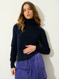 CASSY pull col roulé bleu marine