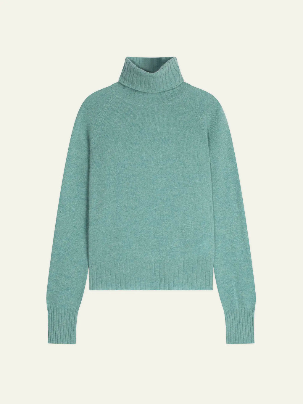 CASSY pull col roulé vert chiné