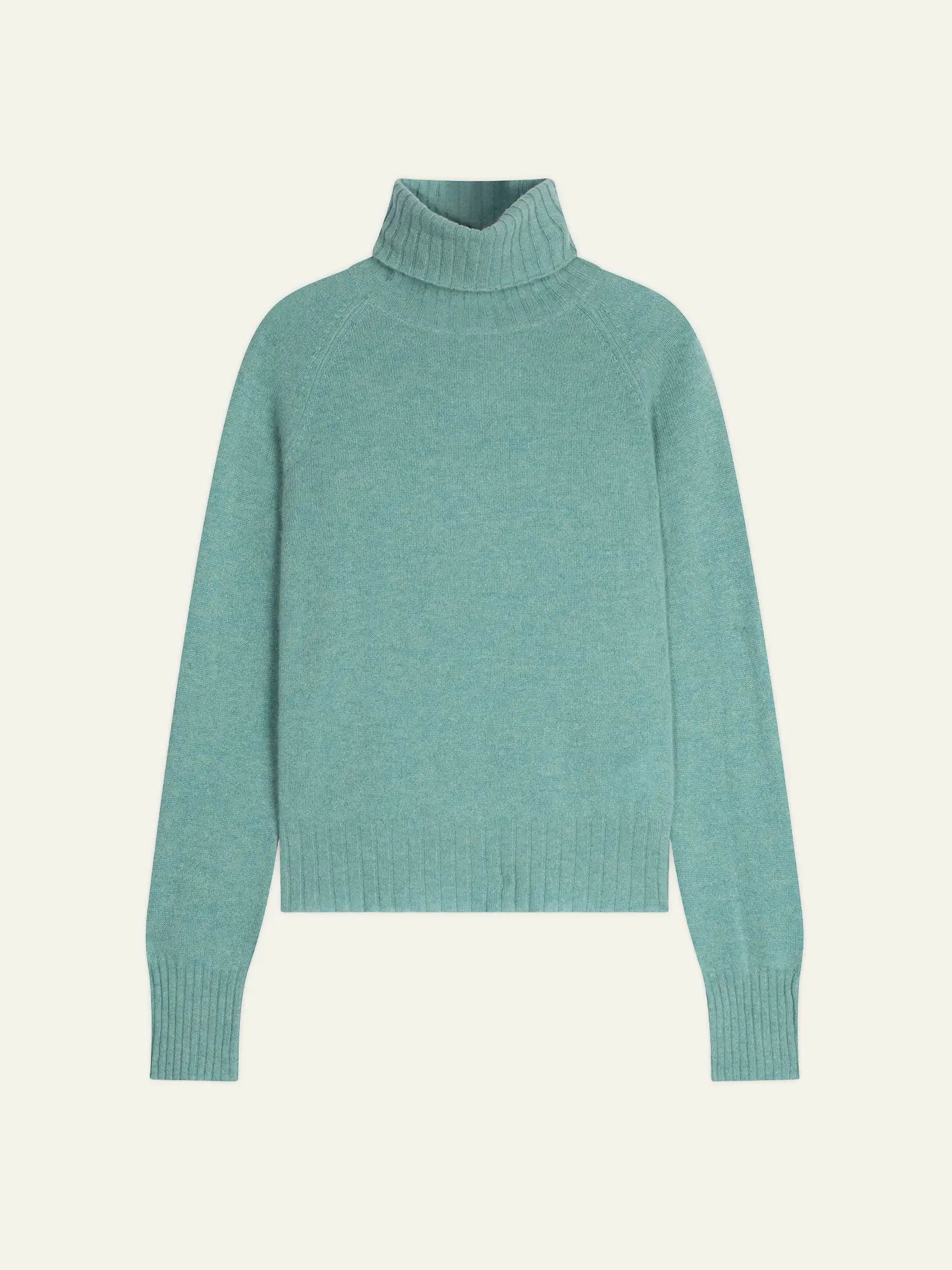 CASSY pull col roulé vert chiné