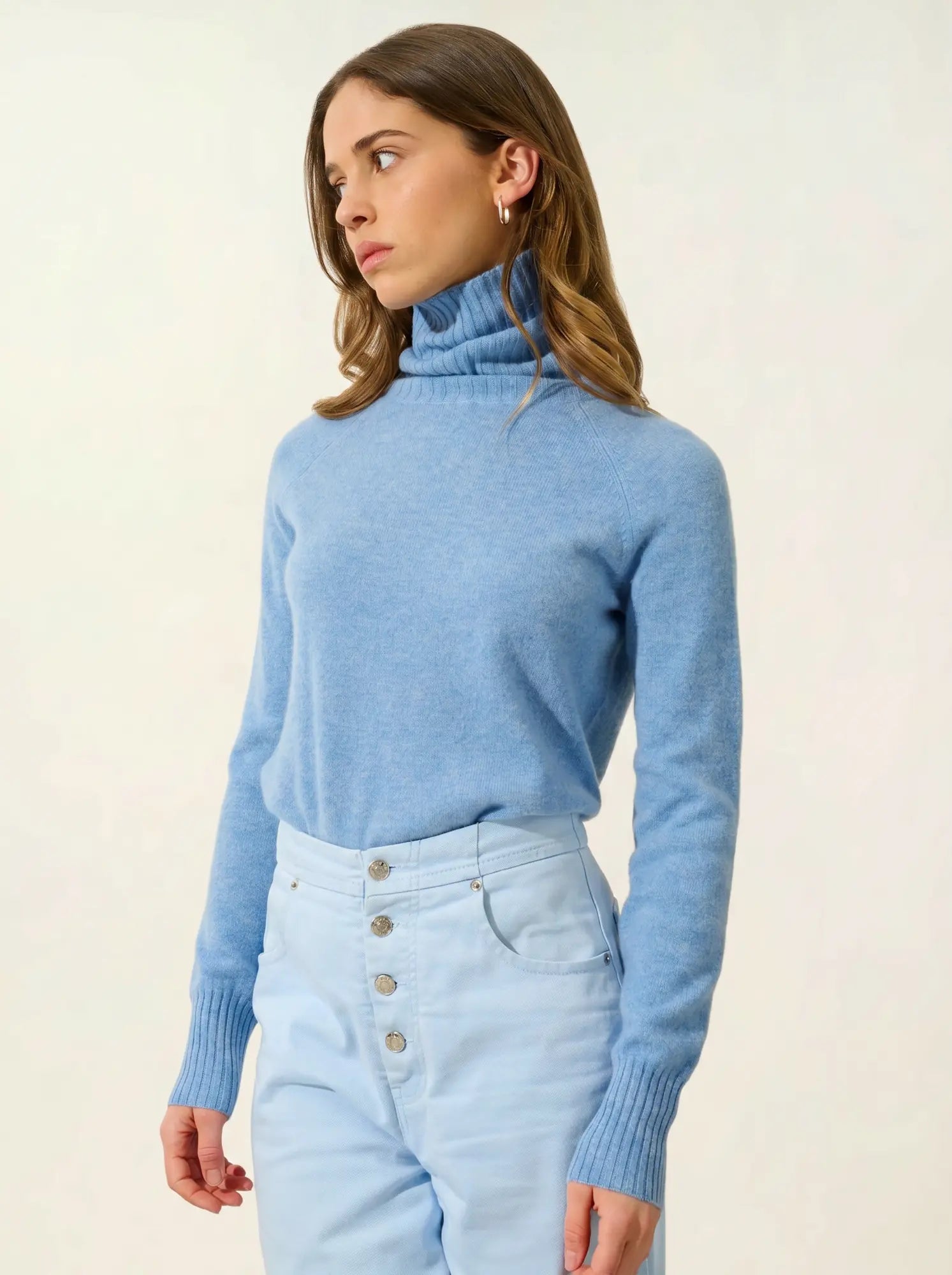 CASSY pull col roulé ciel