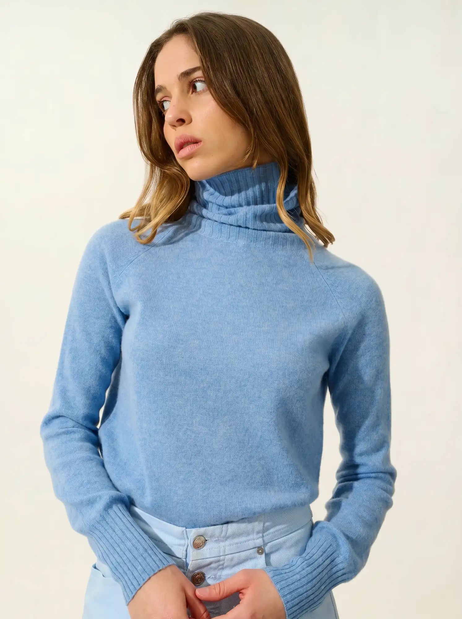 CASSY pull col roulé ciel