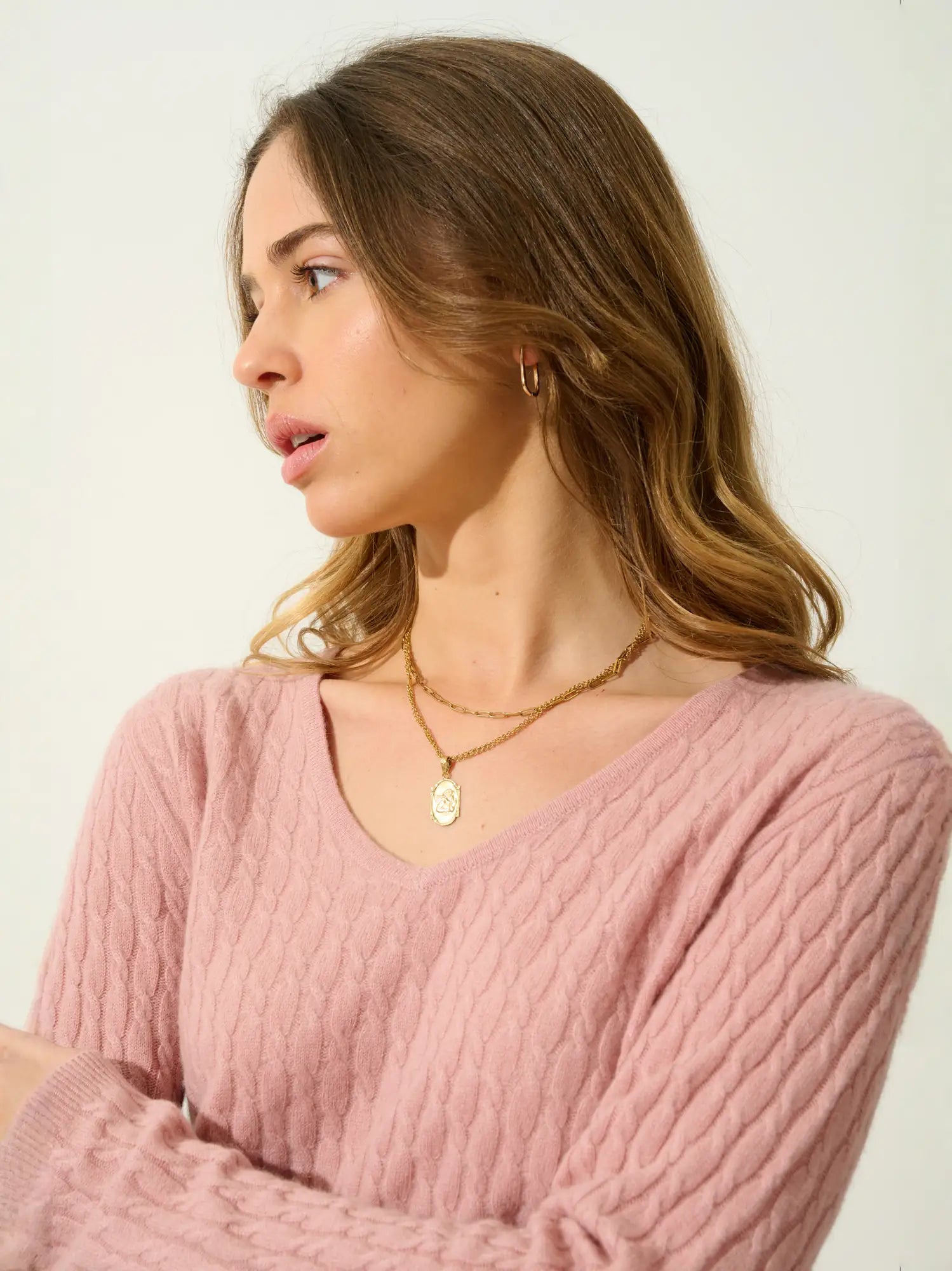 GRASMOOR pull col V bois de rose