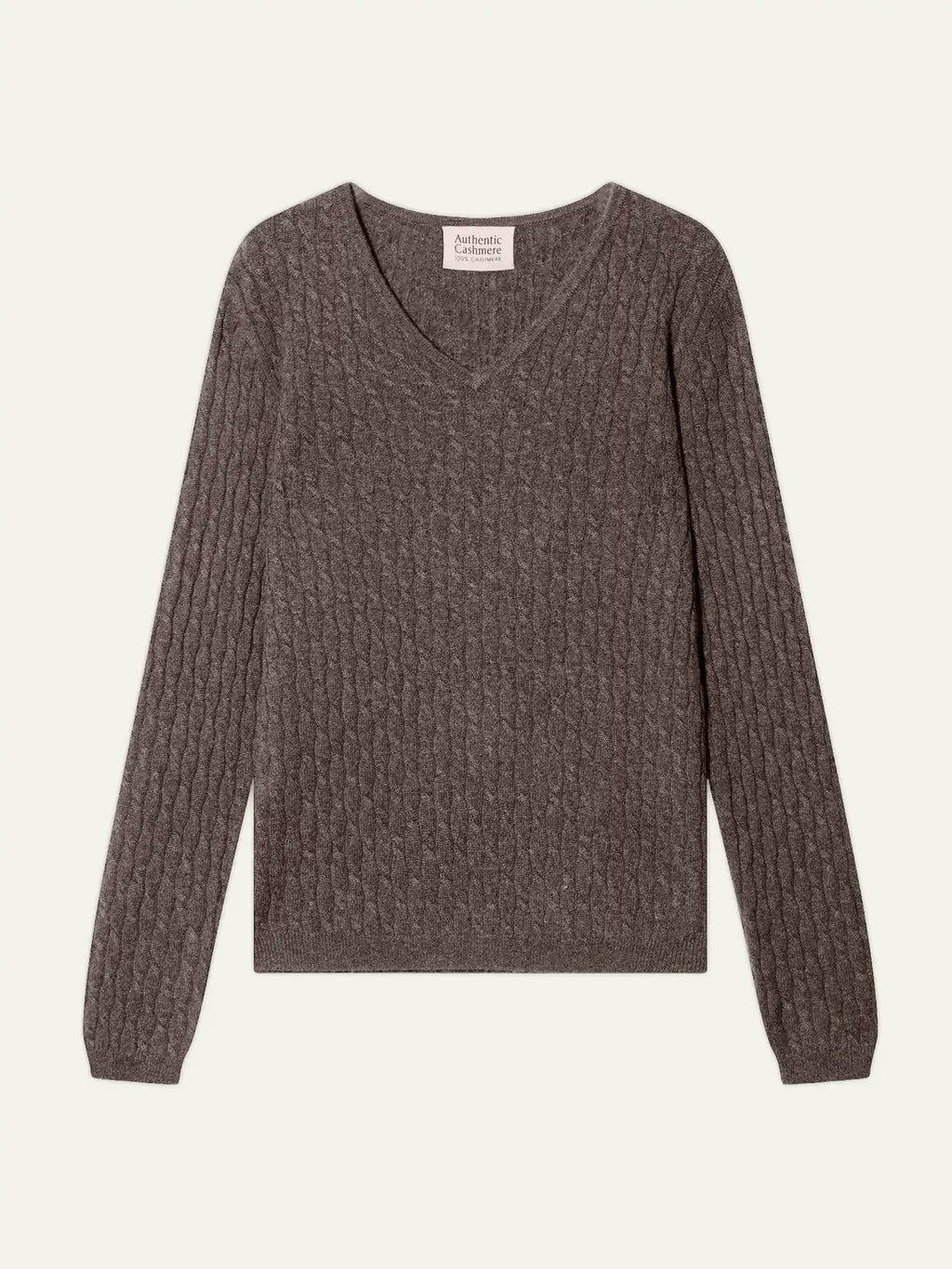 GRASMOOR pullover v-ausschnitt taupe meliert