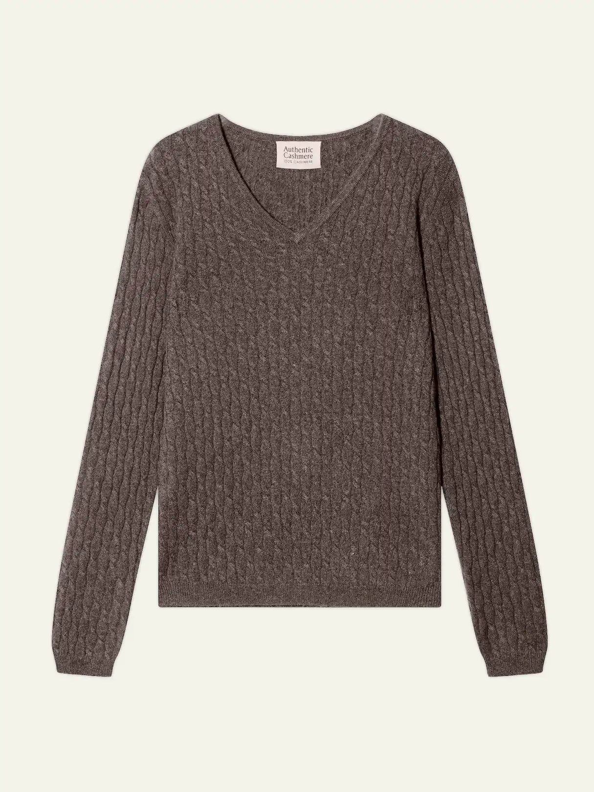 GRASMOOR pullover v-ausschnitt taupe meliert