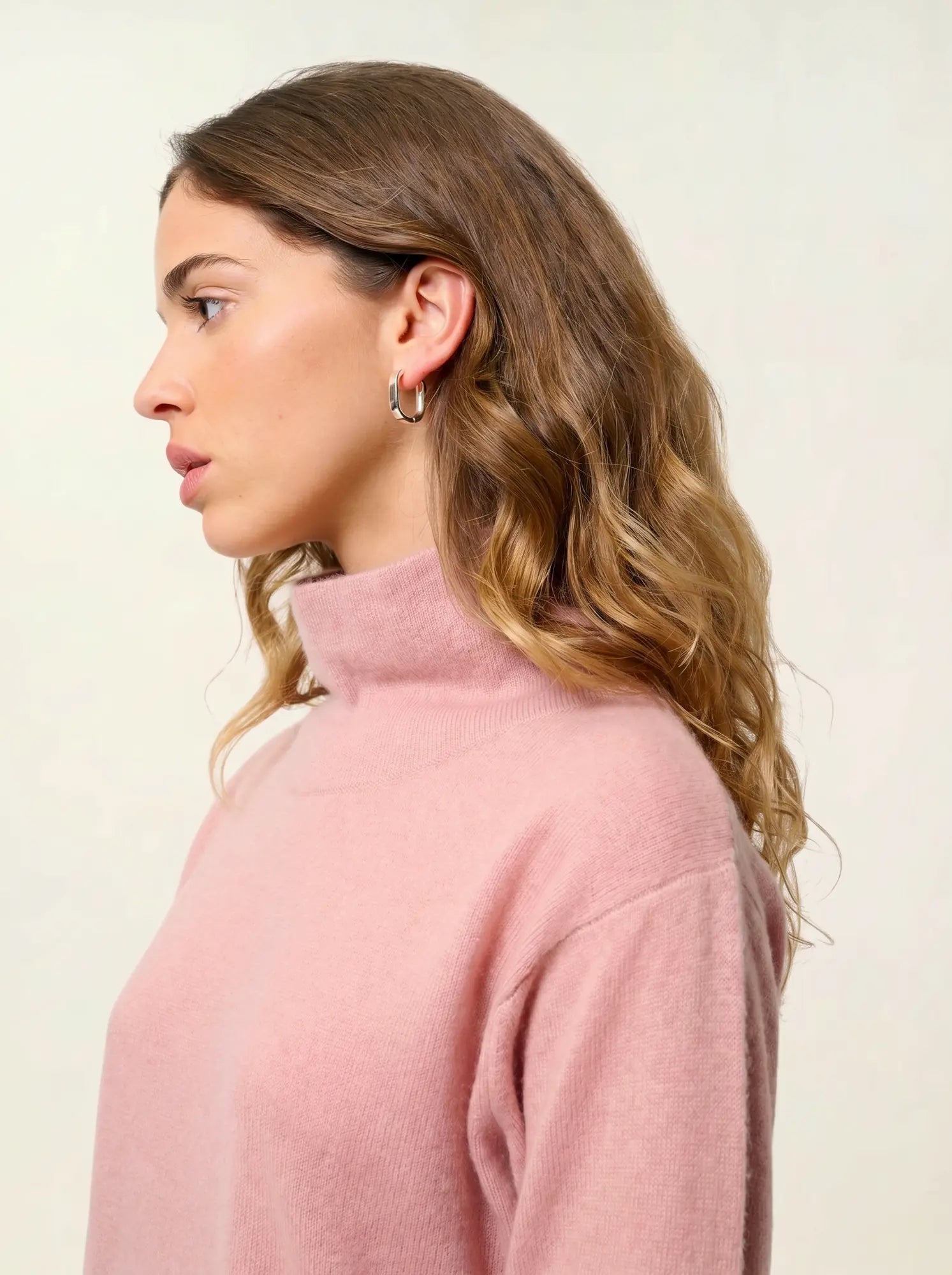 CHEVIOT pull col montant bénitier bois de rose