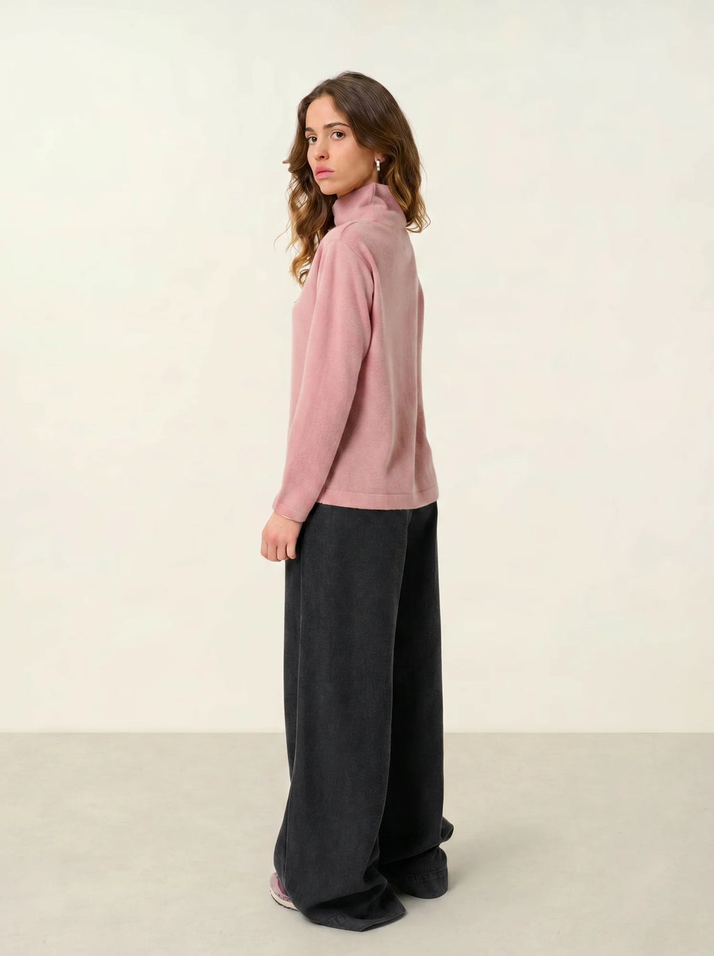 CHEVIOT pull col montant bénitier bois de rose