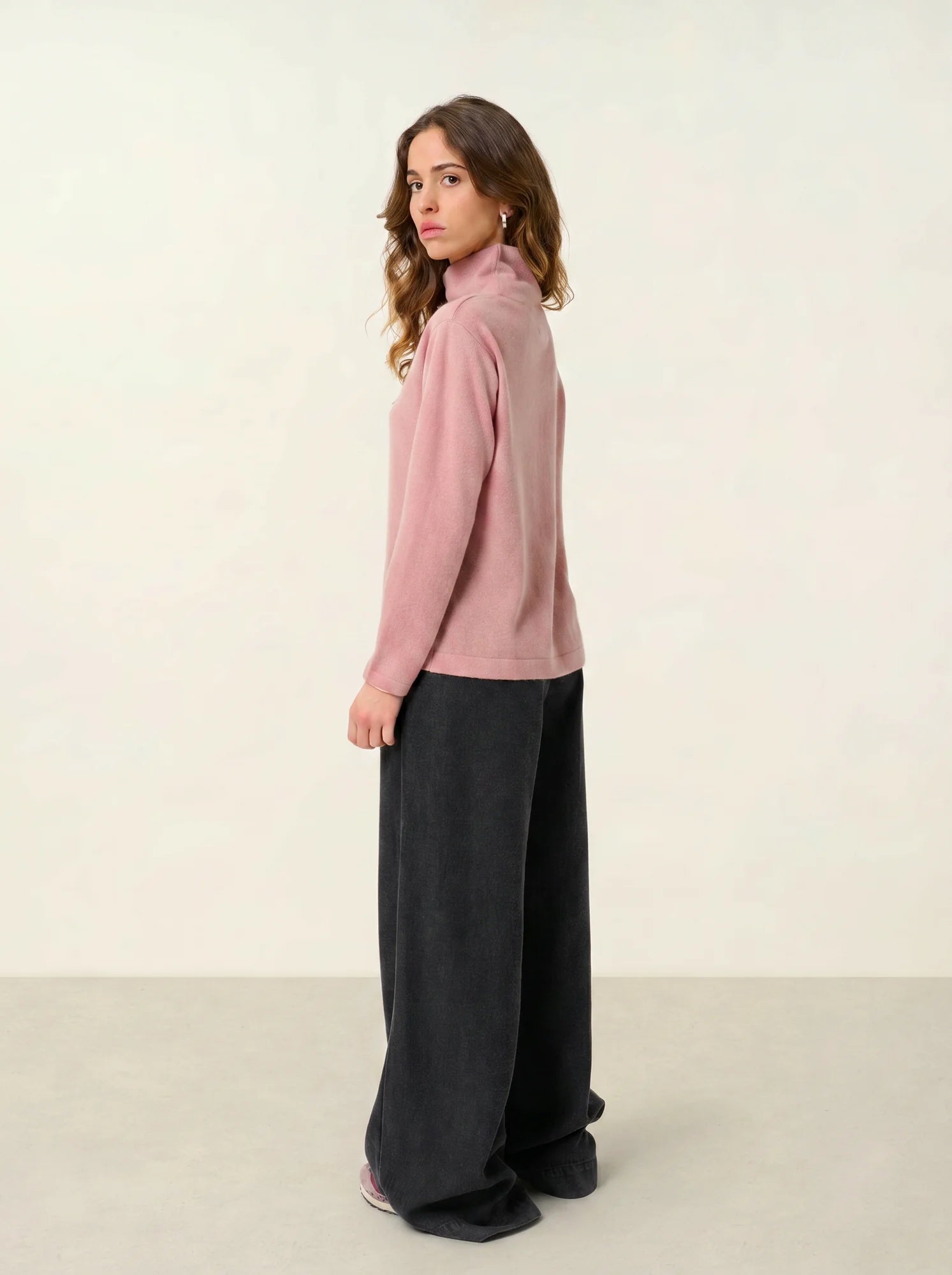 CHEVIOT pull col montant bénitier bois de rose