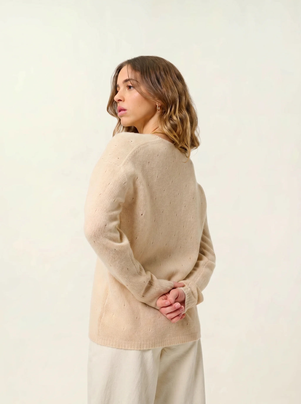 DOTY pull col V 4 fils sable