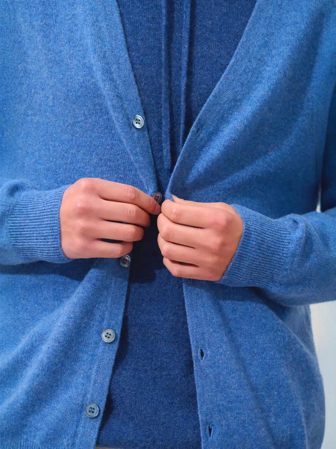 PIPA cardigan col V bleu denim