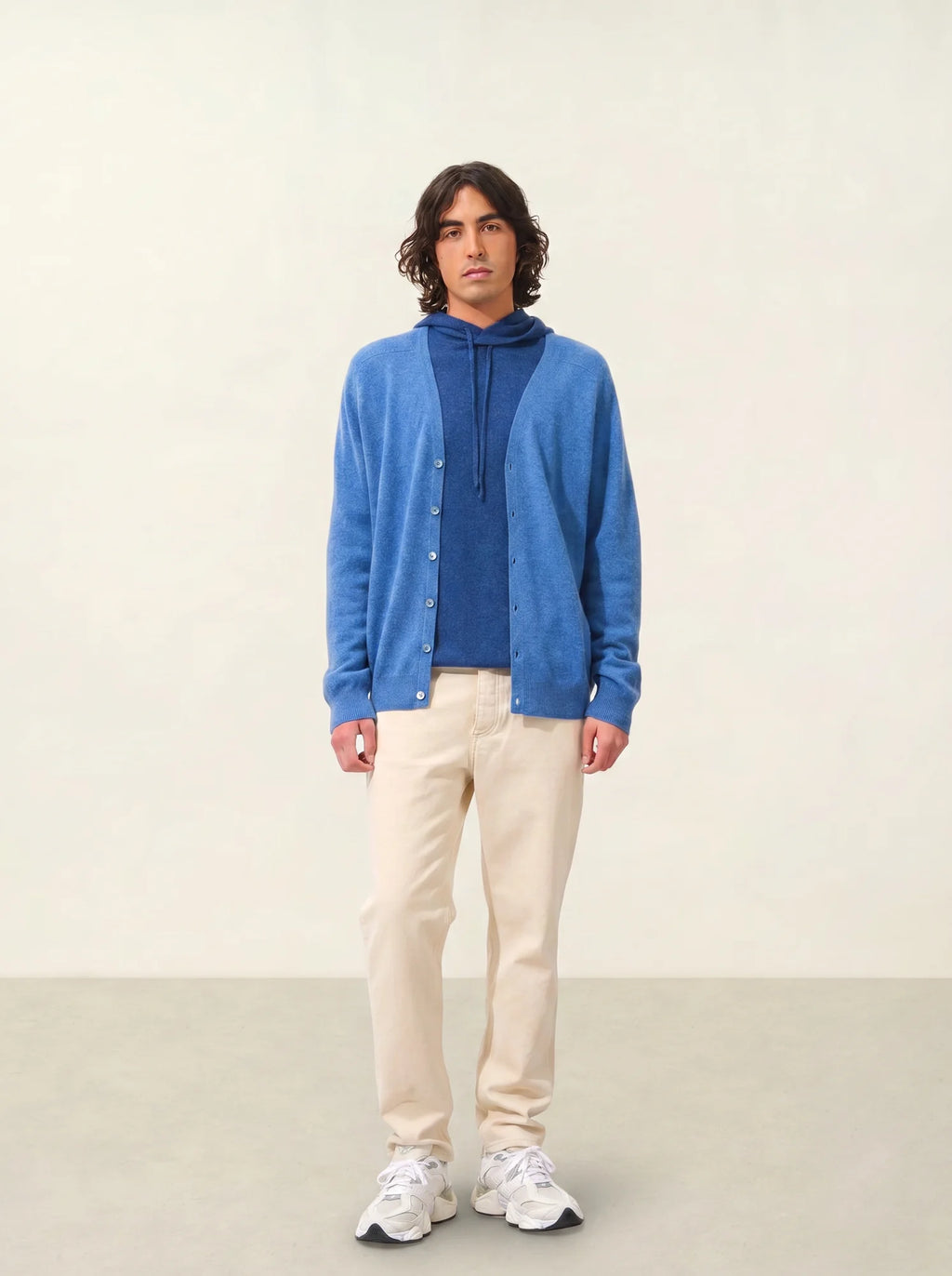 PIPA cardigan col V bleu denim