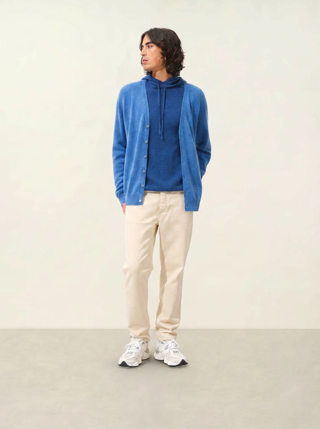 PIPA cardigan col V bleu denim
