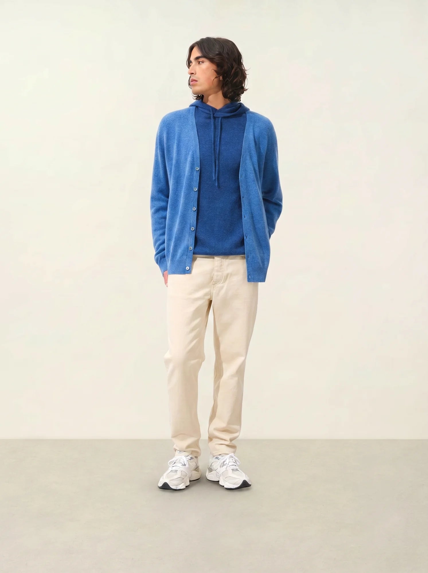 PIPA cardigan col V bleu denim