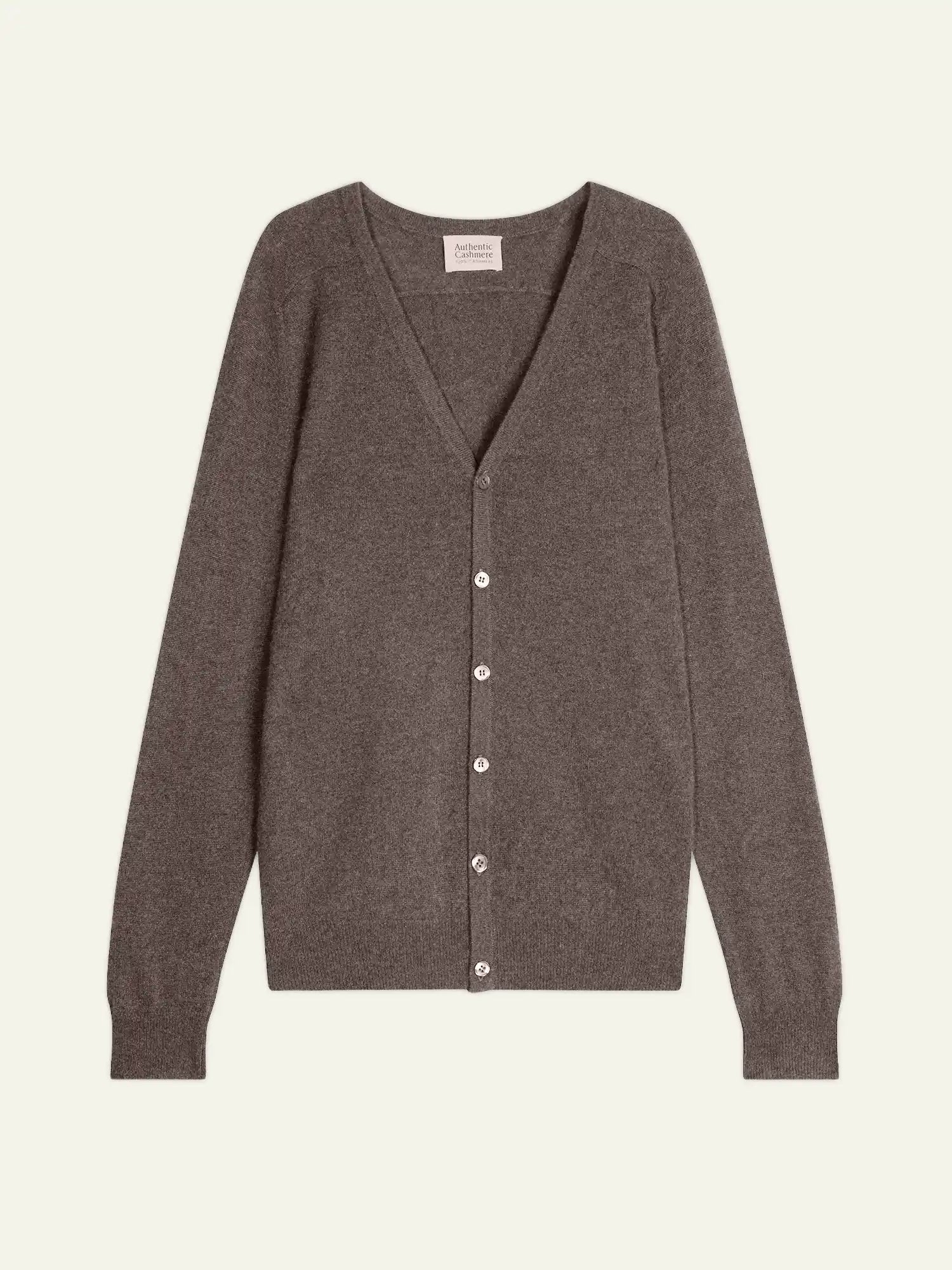 PIPA strickjacke v-ausschnitt taupe meliert
