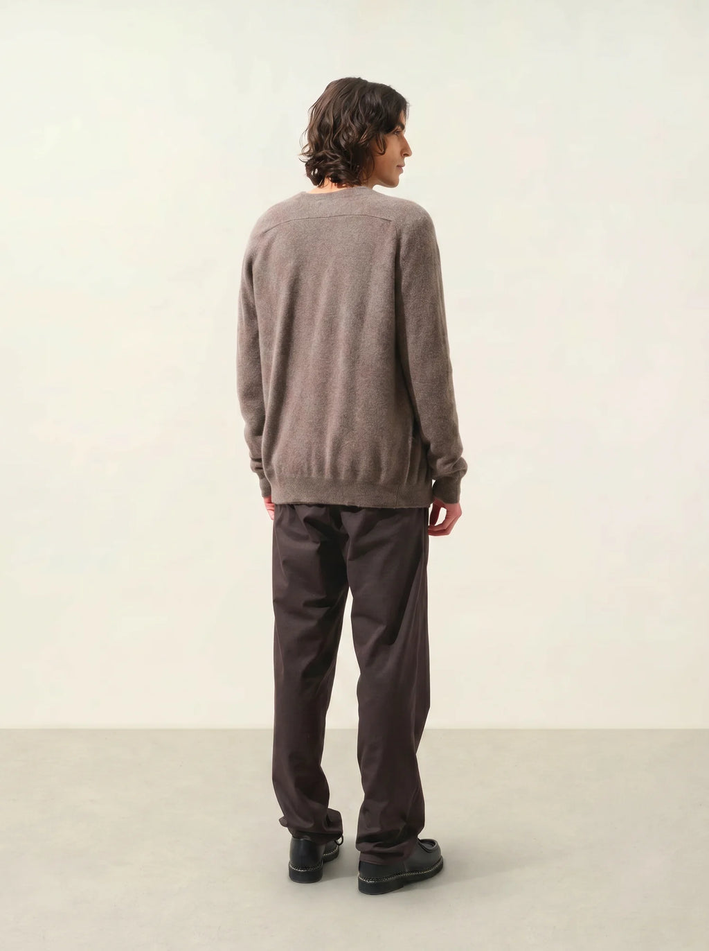 PIPA strickjacke v-ausschnitt taupe meliert