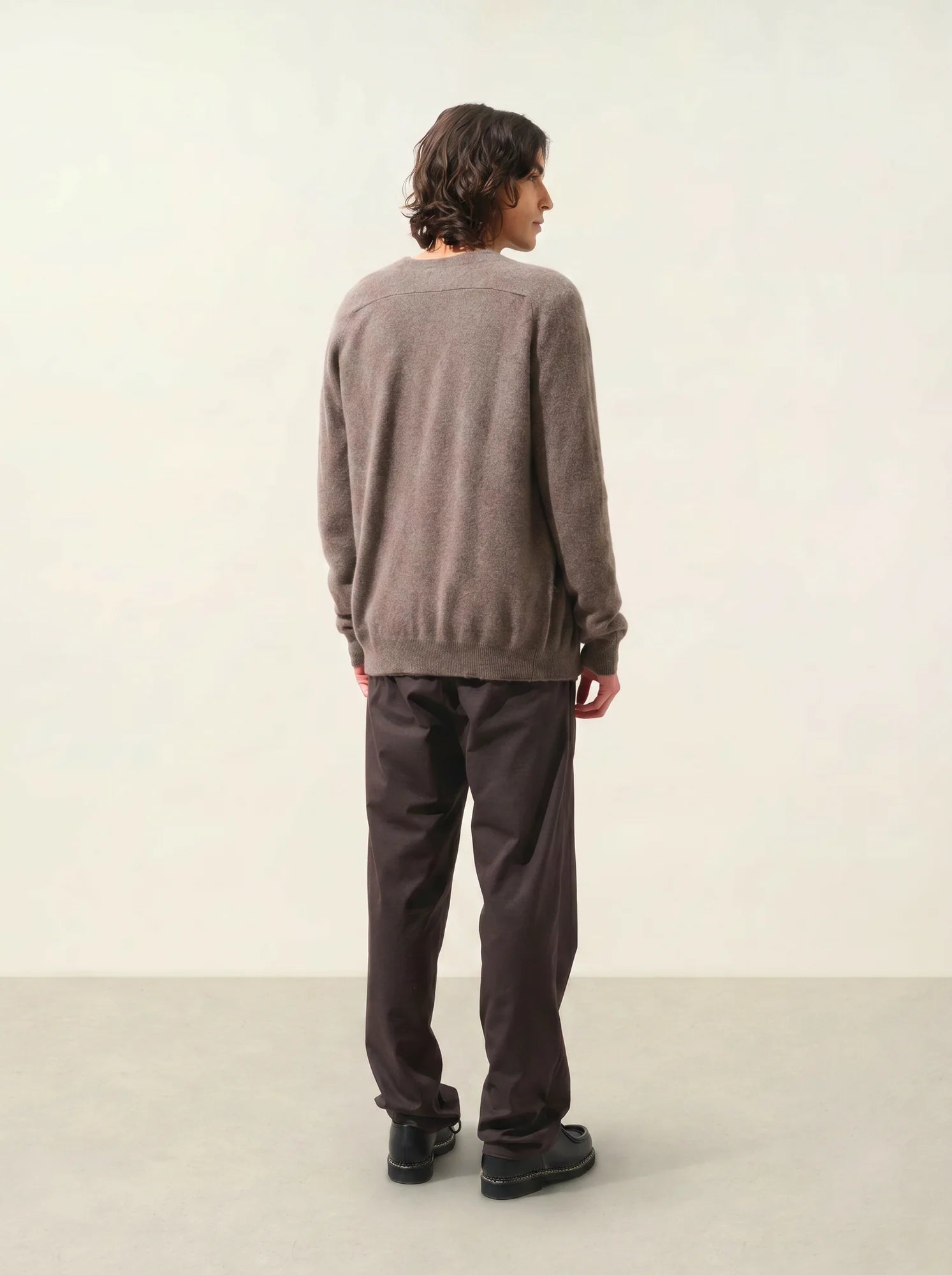 PIPA strickjacke v-ausschnitt taupe meliert