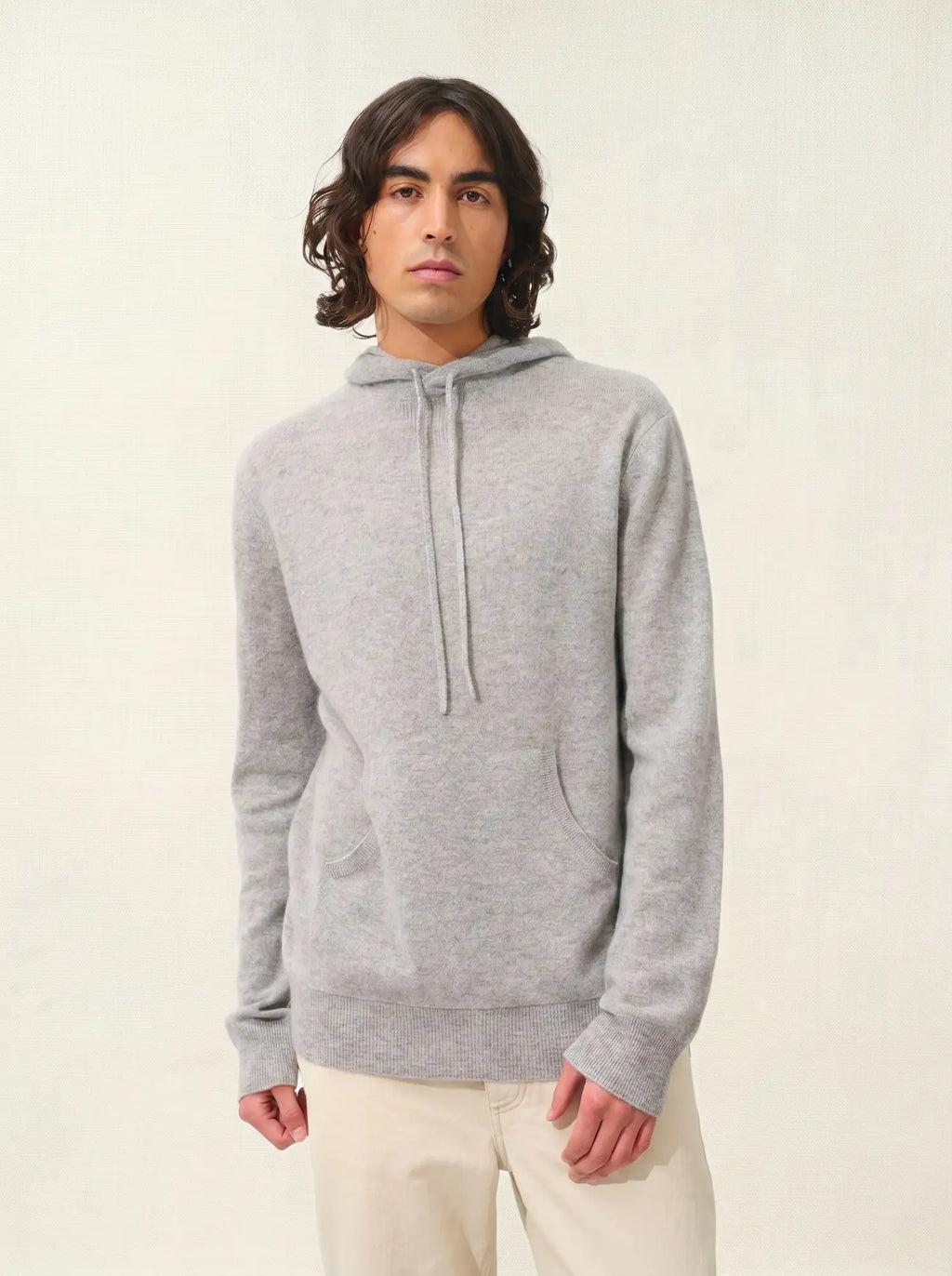CASPER pull capuche poche kangourou nuage chiné