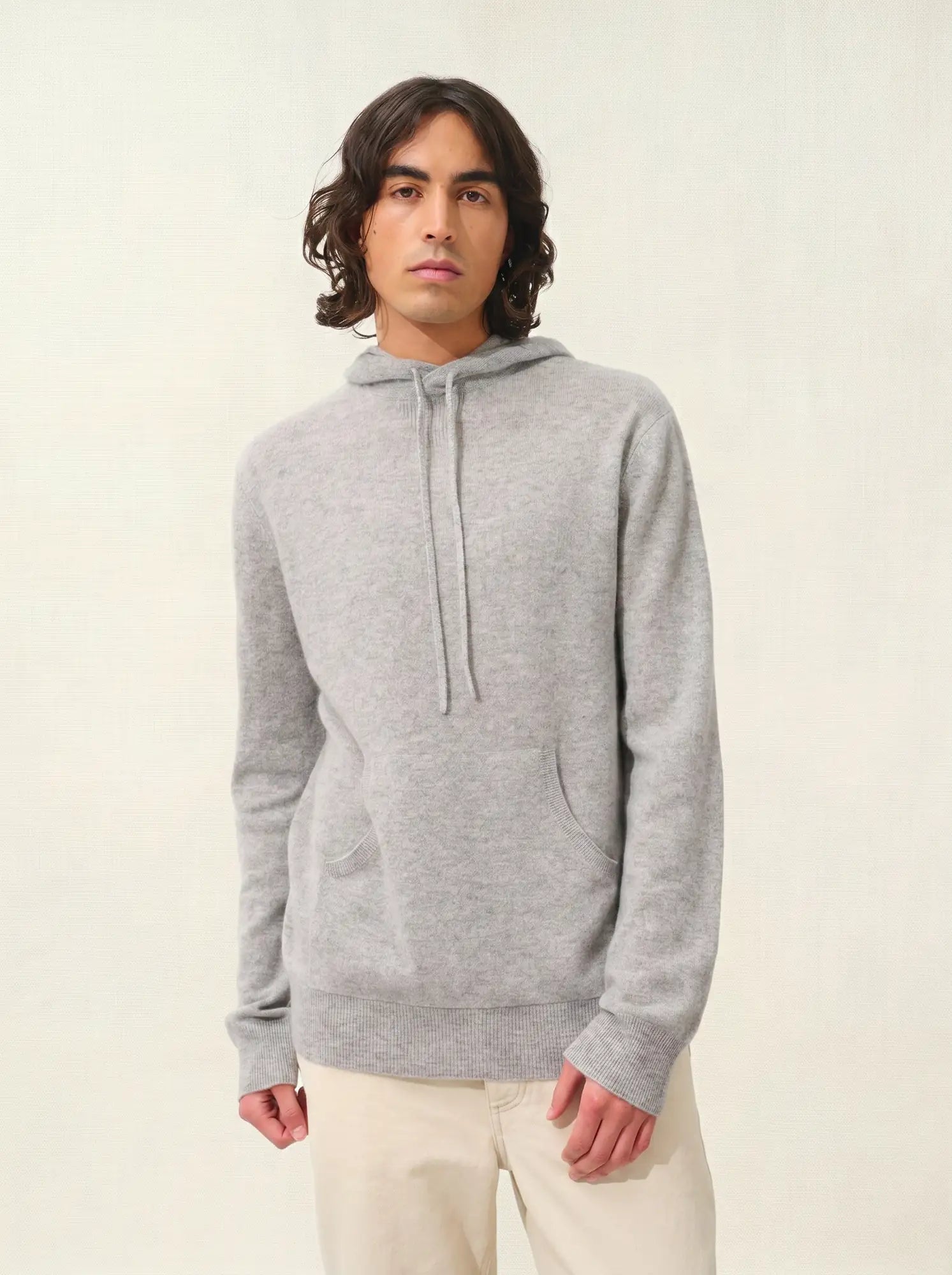 CASPER pull capuche poche kangourou nuage chiné