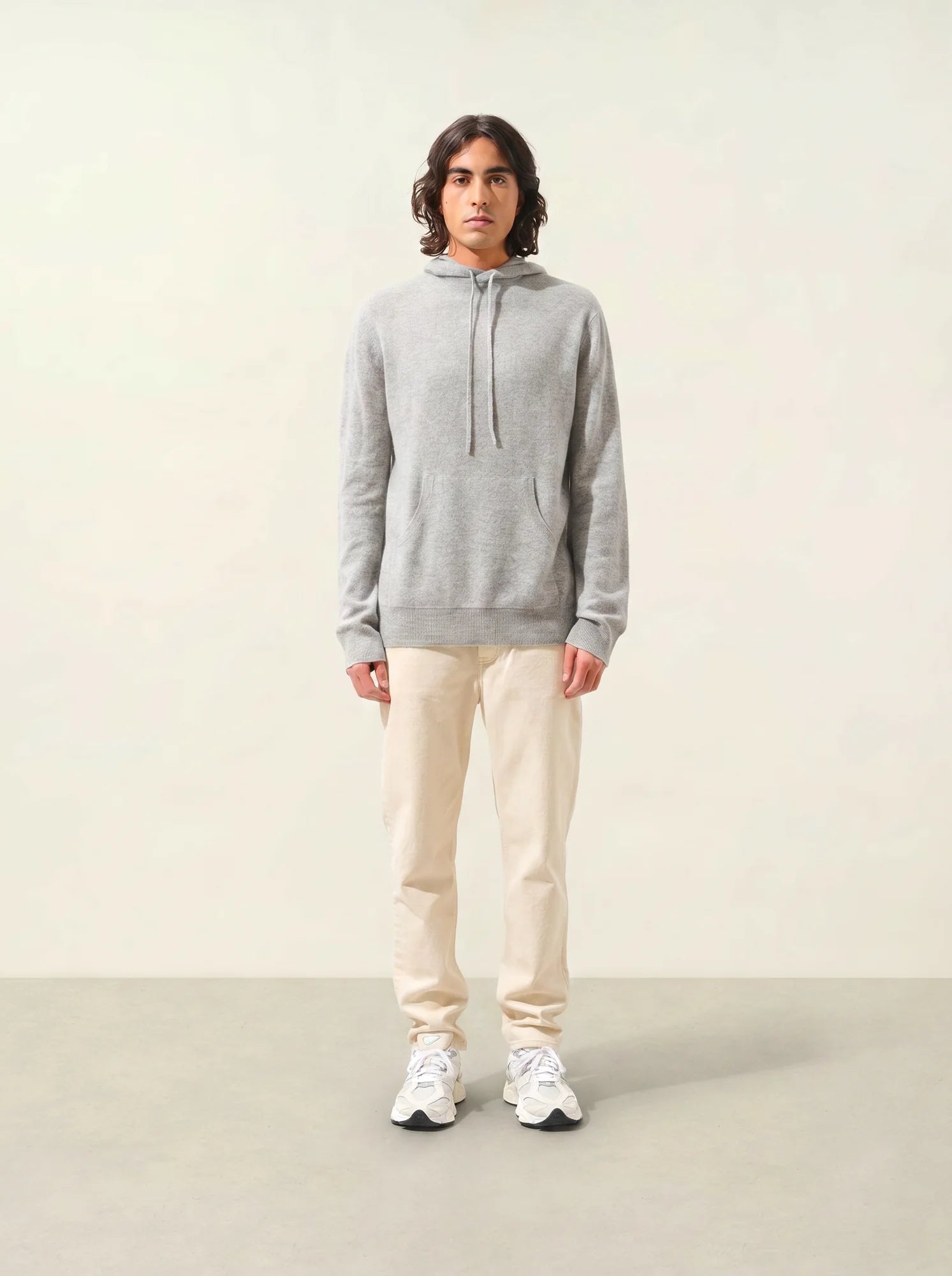 CASPER pull capuche poche kangourou nuage chiné