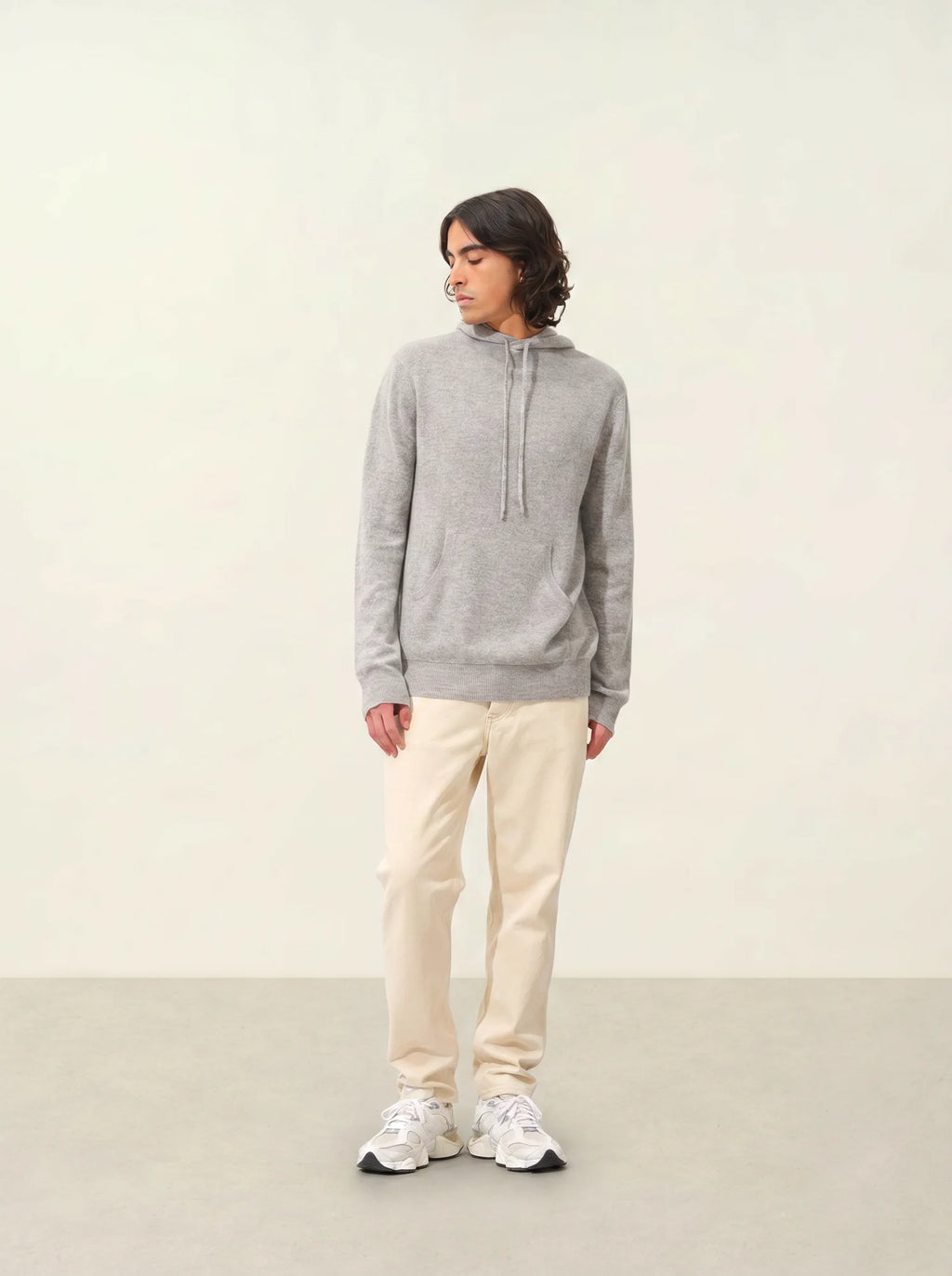 CASPER pull capuche poche kangourou nuage chiné