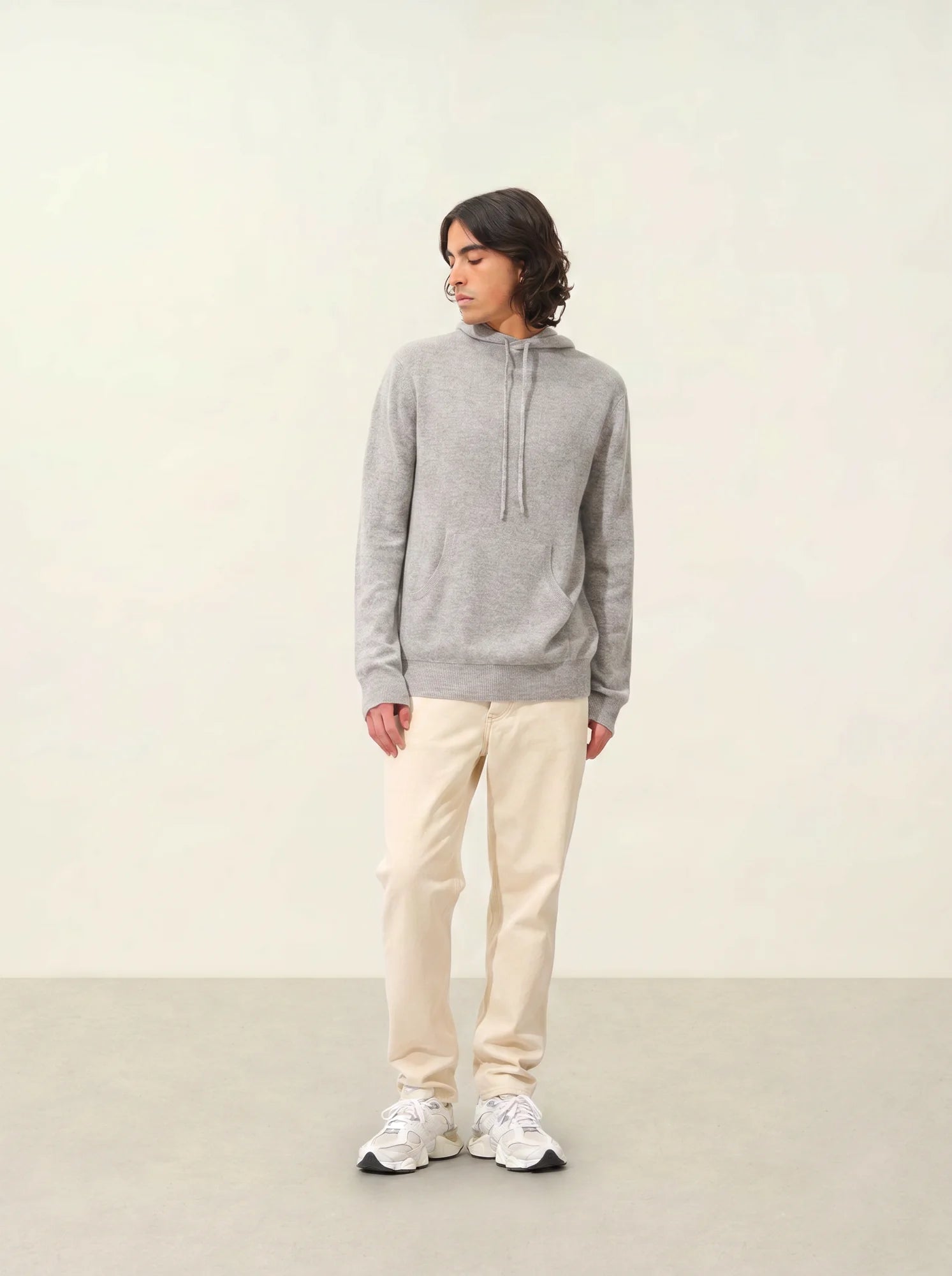 CASPER pull capuche poche kangourou nuage chiné