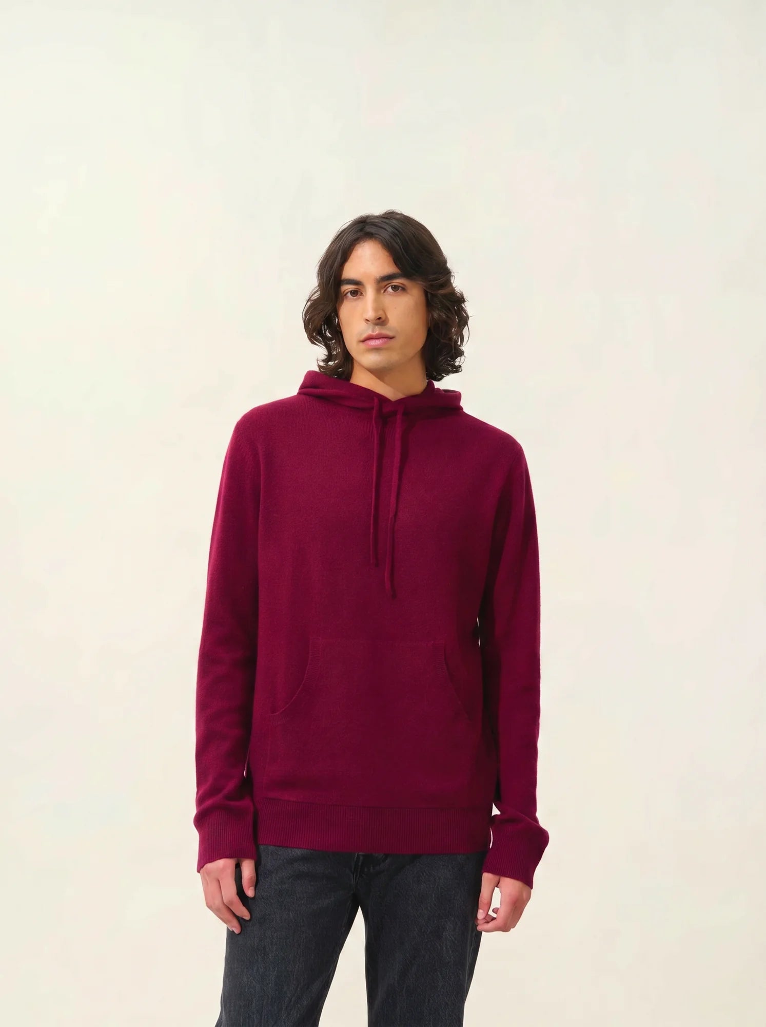 CASPER pull capuche poche kangourou bordeaux