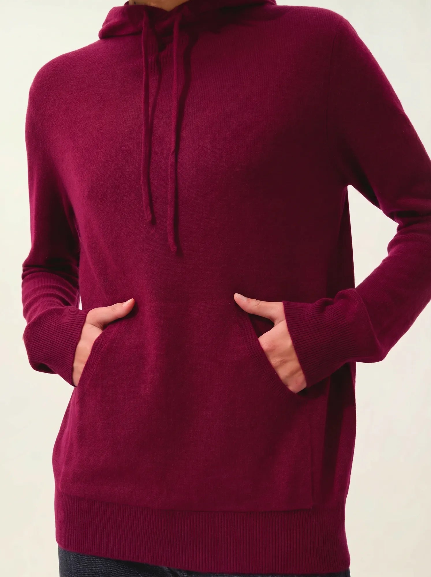 CASPER pull capuche poche kangourou bordeaux